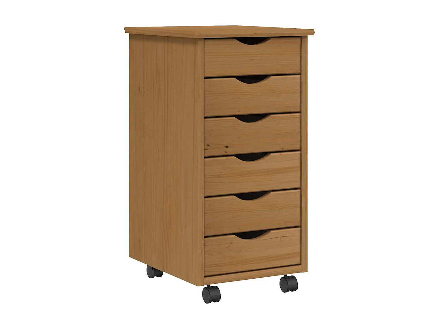 Rollschrank mit Schubladen MOSS Honigbraun Massivholz Kiefer