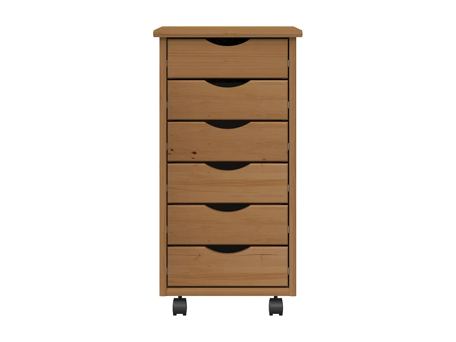 Rollschrank mit Schubladen MOSS Honigbraun Massivholz Kiefer