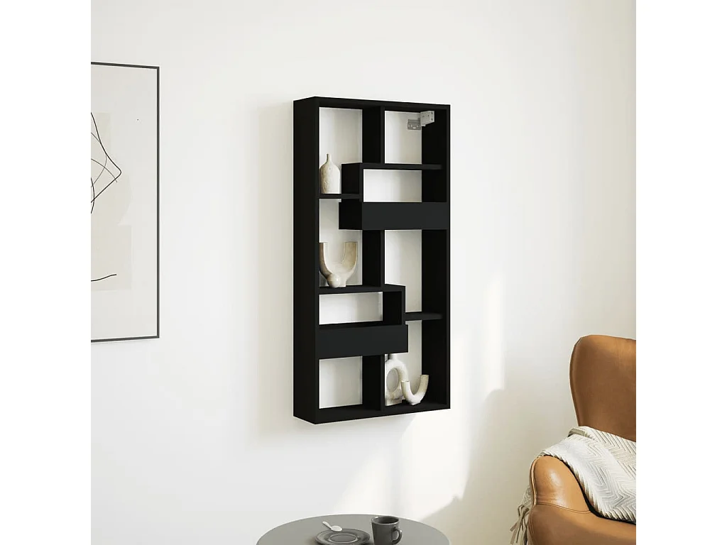 Armoire murale noir 50x15x100 cm bois d'ingénierie