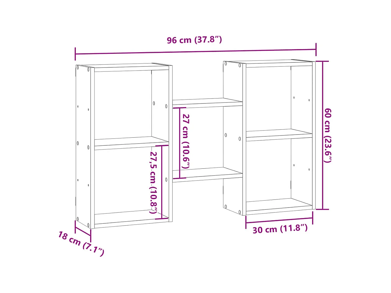 Półka ścienna dębowa brązowa 96x18x60 cm drewno inżynieryjne - Oszczędność miejsca i styl dla Twojego wnętrza