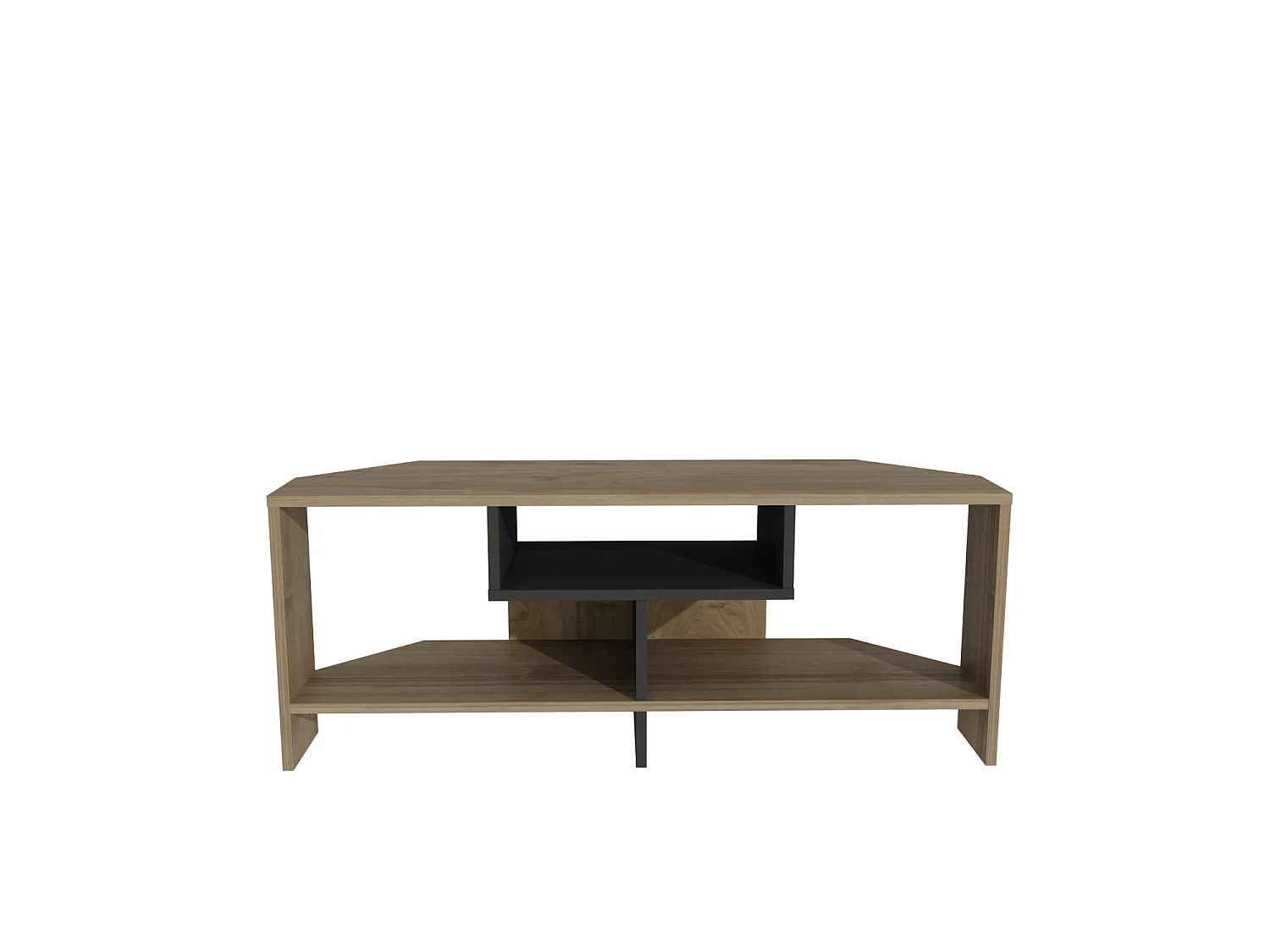 TV-Lowboard Maldiv Walnuss Schwarz