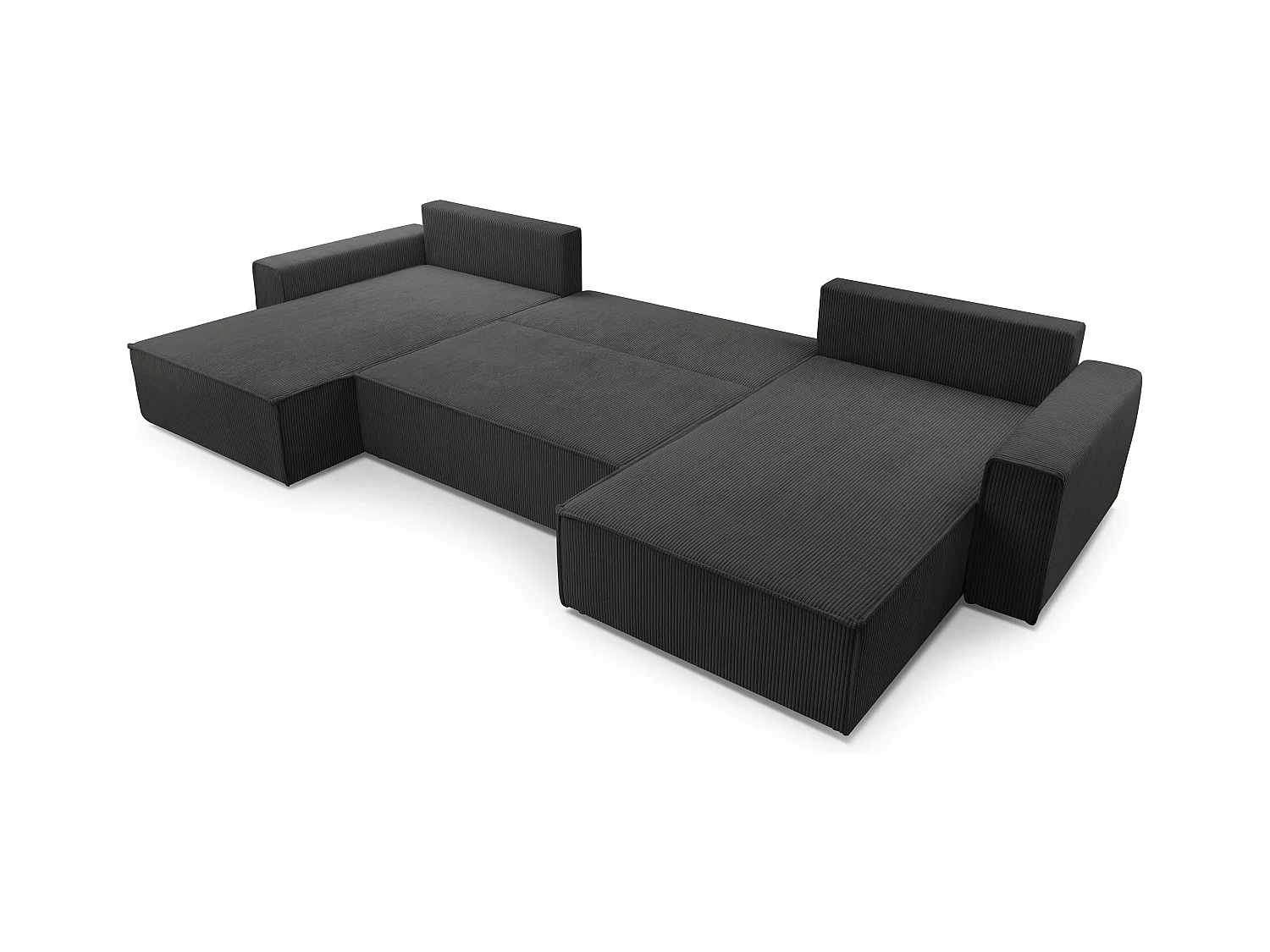 AX LIVING Canapé panoramique Cedria U 389 gris foncé avec fonction lit