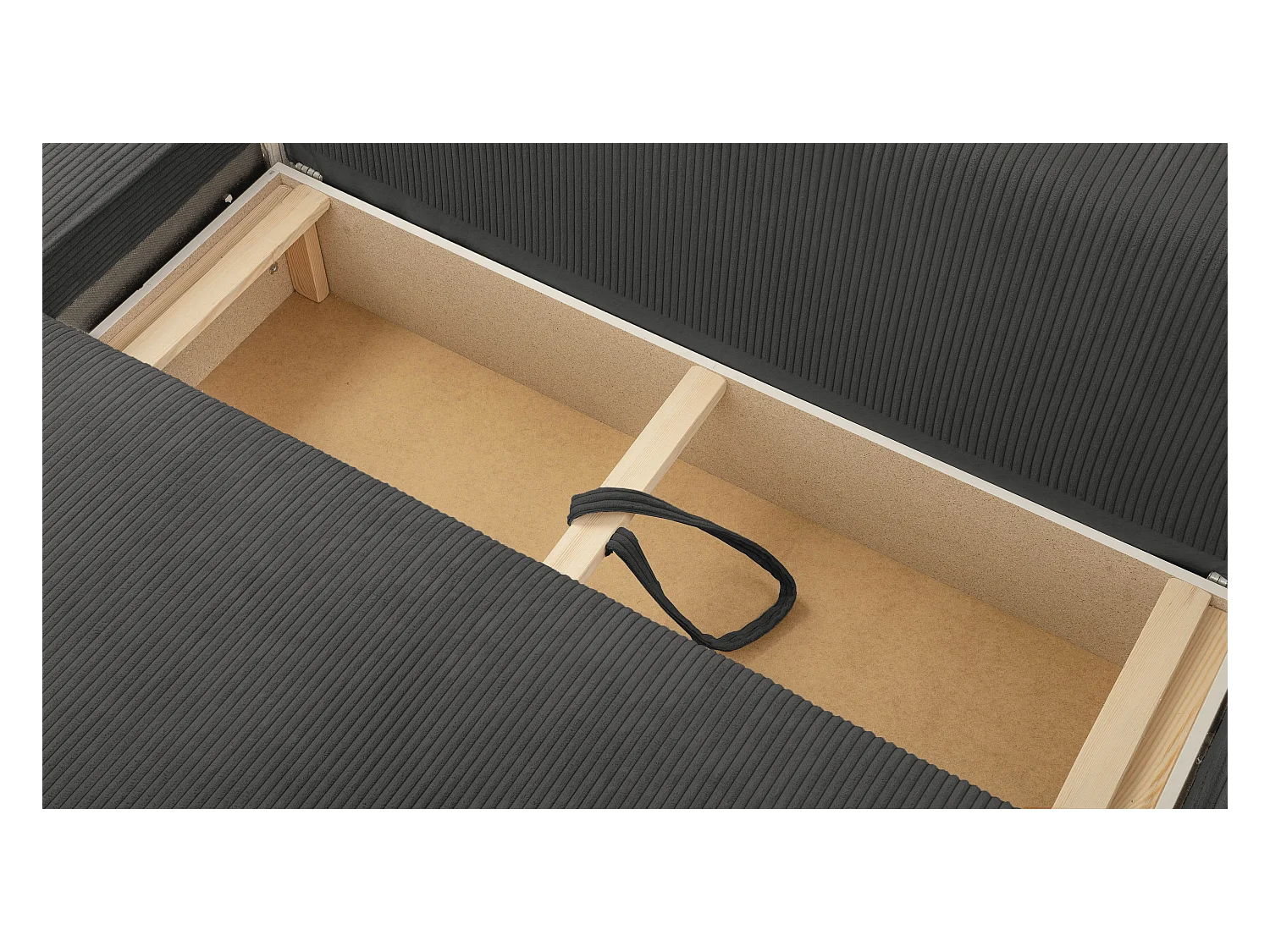 AX LIVING Canapé panoramique Cedria U 389 gris foncé avec fonction lit