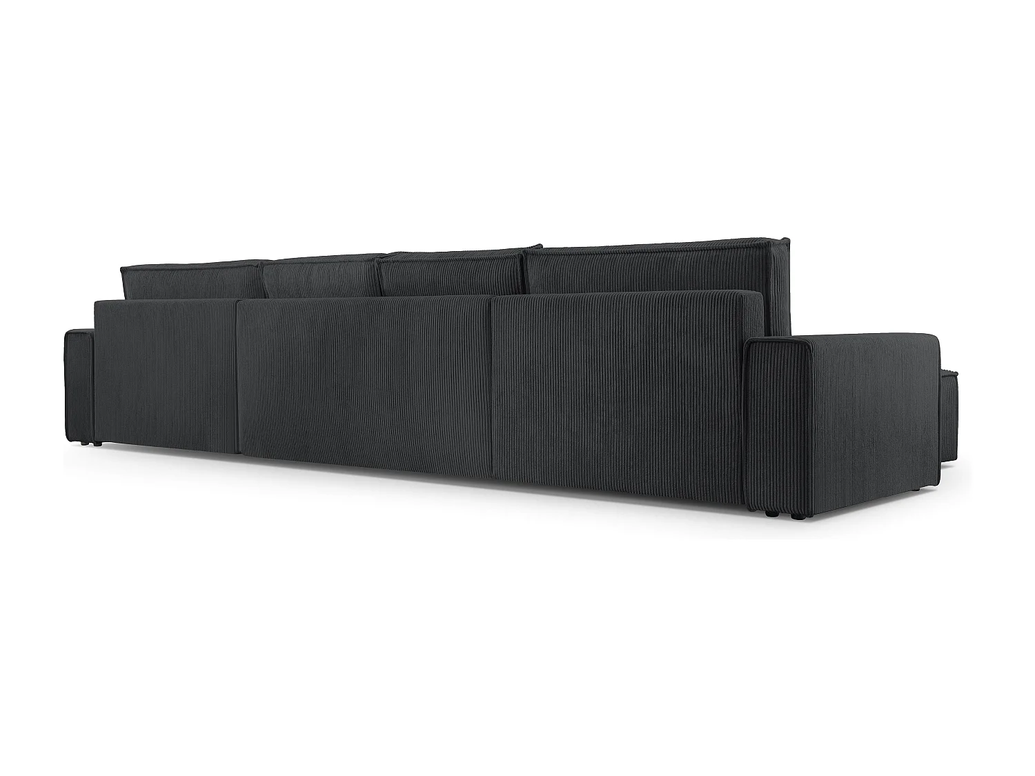 AX LIVING Cedria donkergrijze hoekbank U vorm 389 cm met slaapfunctie