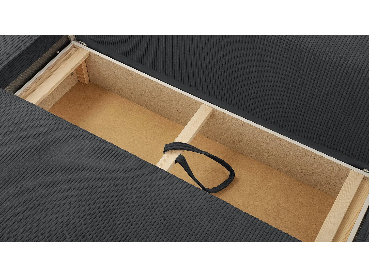 AX LIVING Canapé panoramique Cedria U 389 gris foncé avec fonction lit