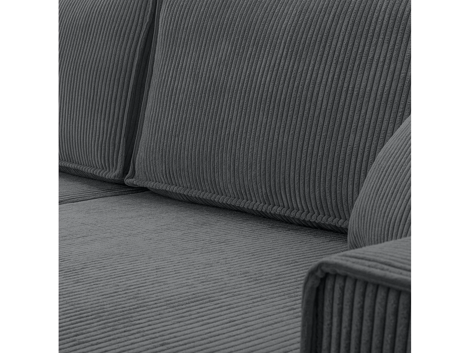 AX LIVING Canapé panoramique Cedria U 389 gris foncé avec fonction lit