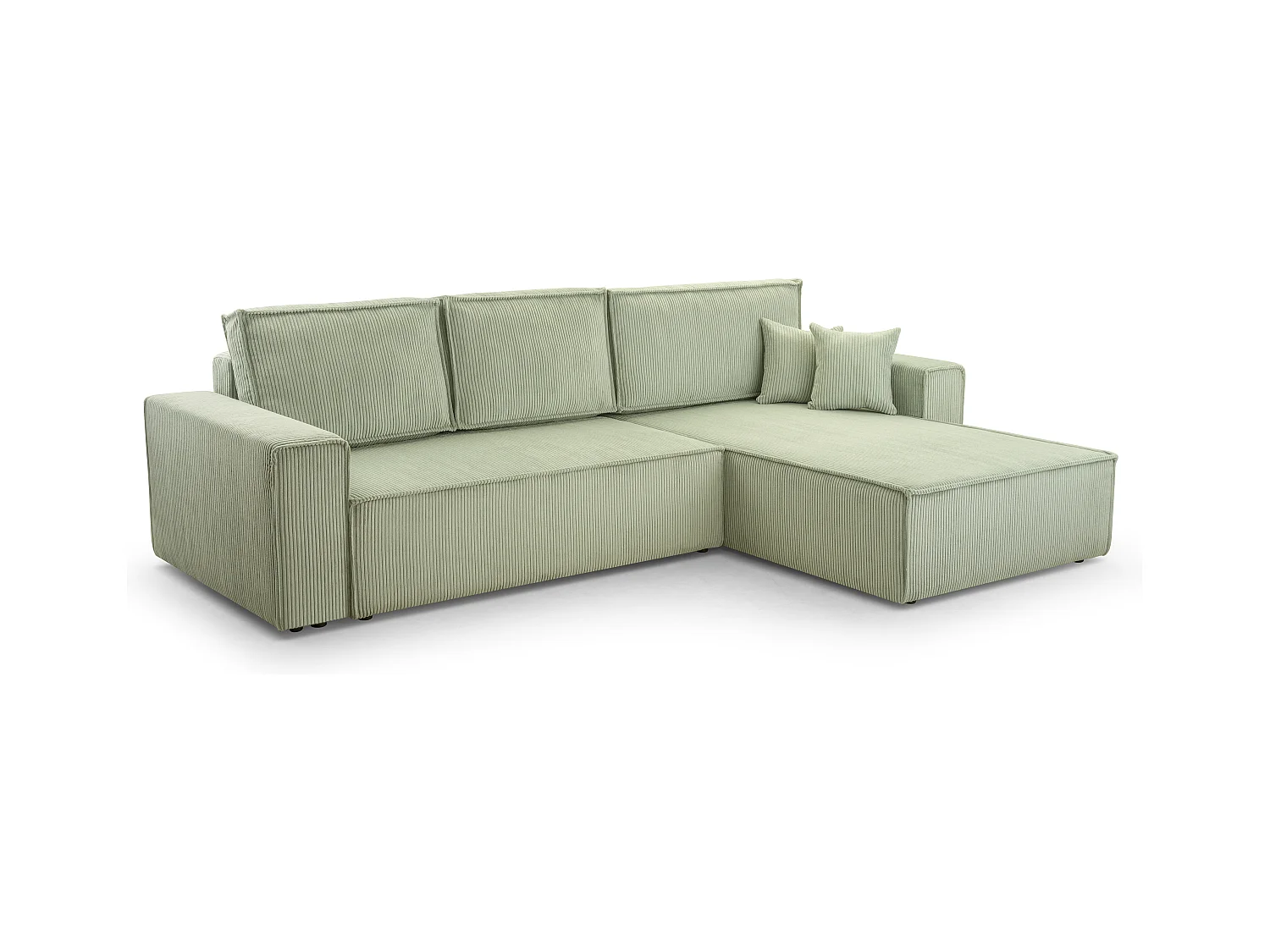 AX LIVING Cord Couch L Form – Cedria Wohnlandschaft 287 cm Salbeigrün