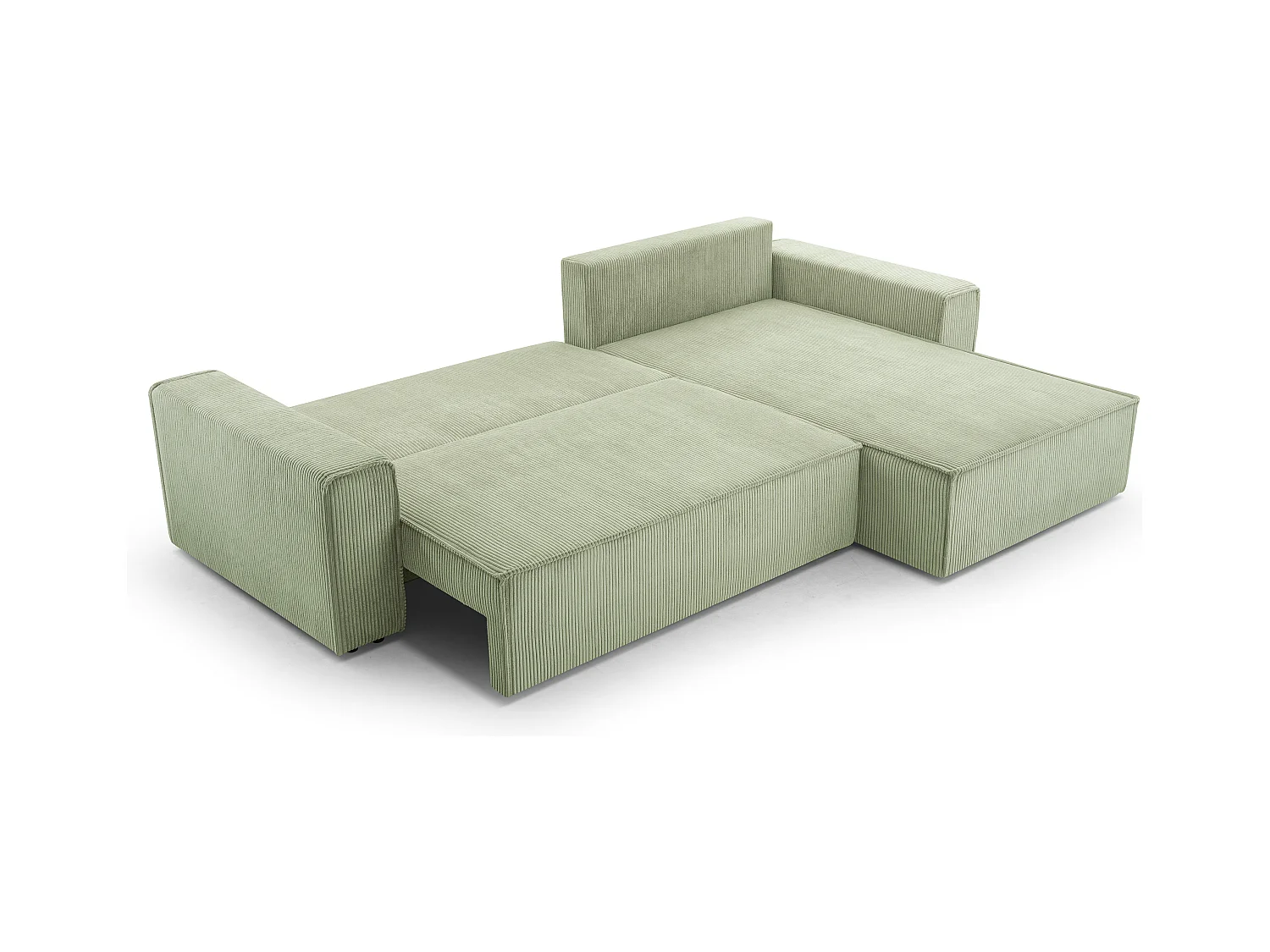 AX LIVING Cord Couch L Form – Cedria Wohnlandschaft 287 cm Salbeigrün