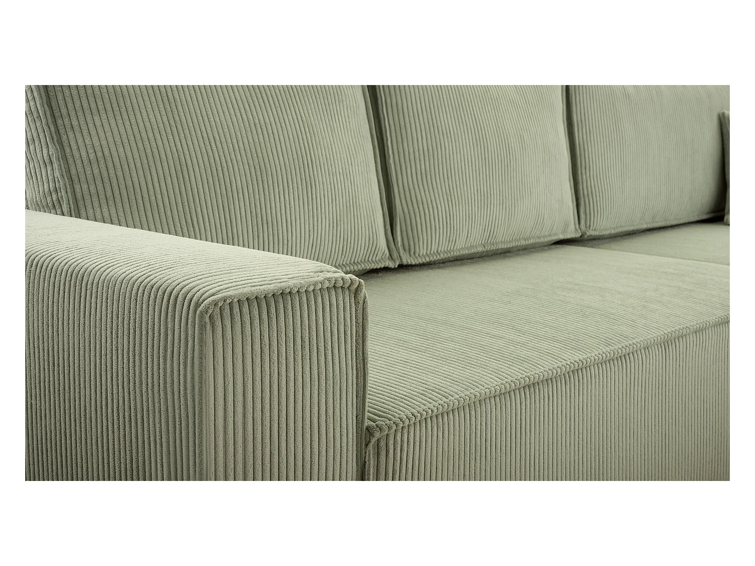 AX LIVING Cord Couch L Form – Cedria Wohnlandschaft 287 cm Salbeigrün