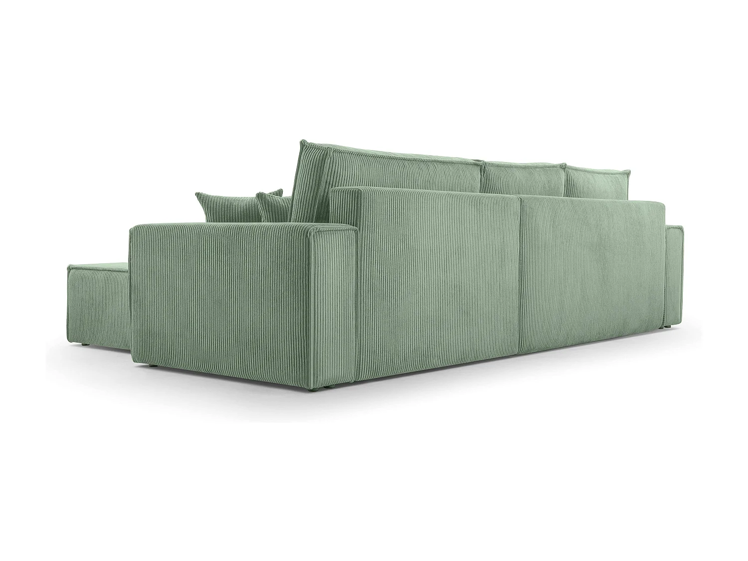 AX LIVING Cedria L hoekbank in saliegroen – 287 cm met slaapfunctie