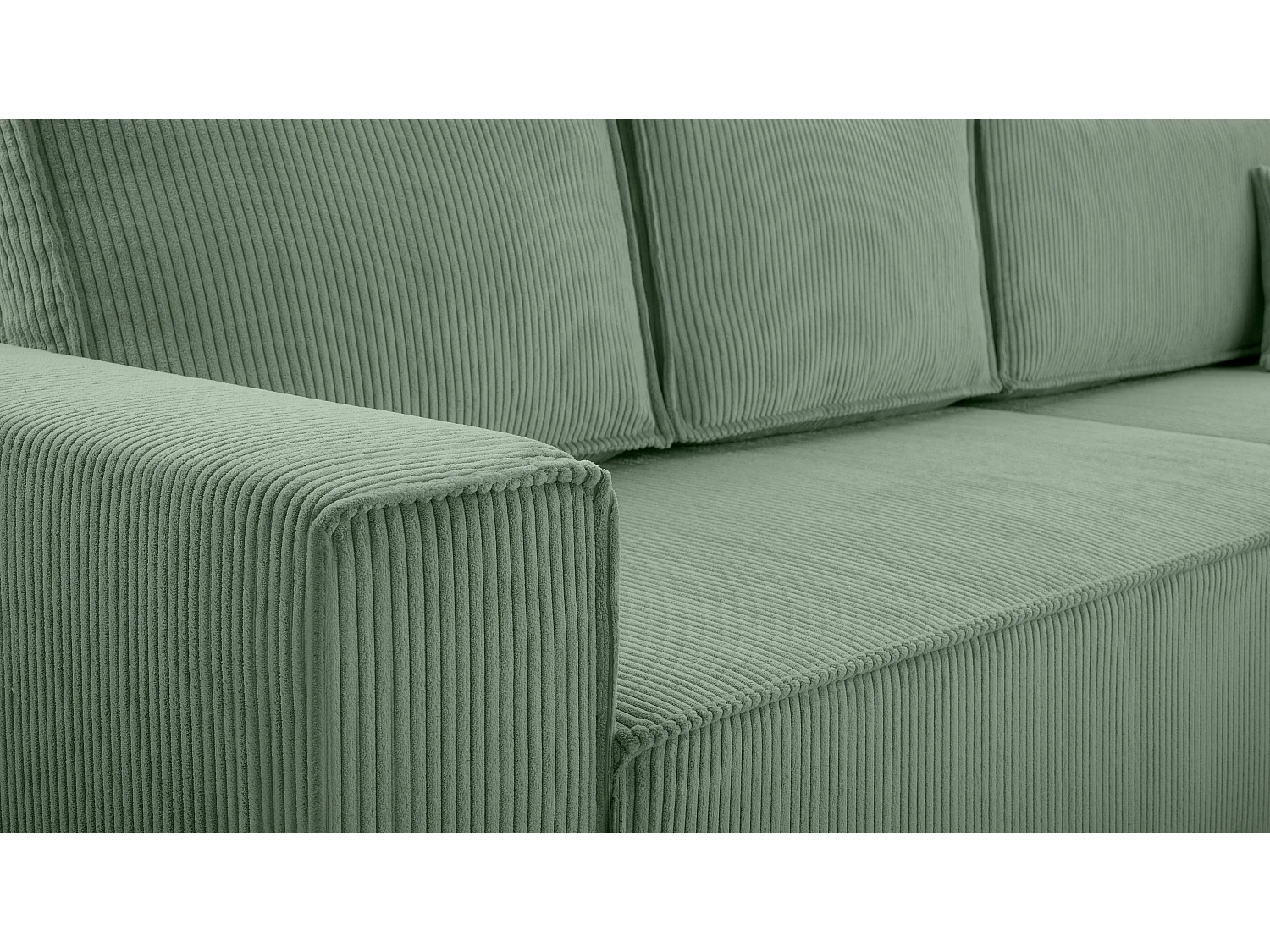 AX LIVING Cedria L hoekbank in saliegroen – 287 cm met slaapfunctie