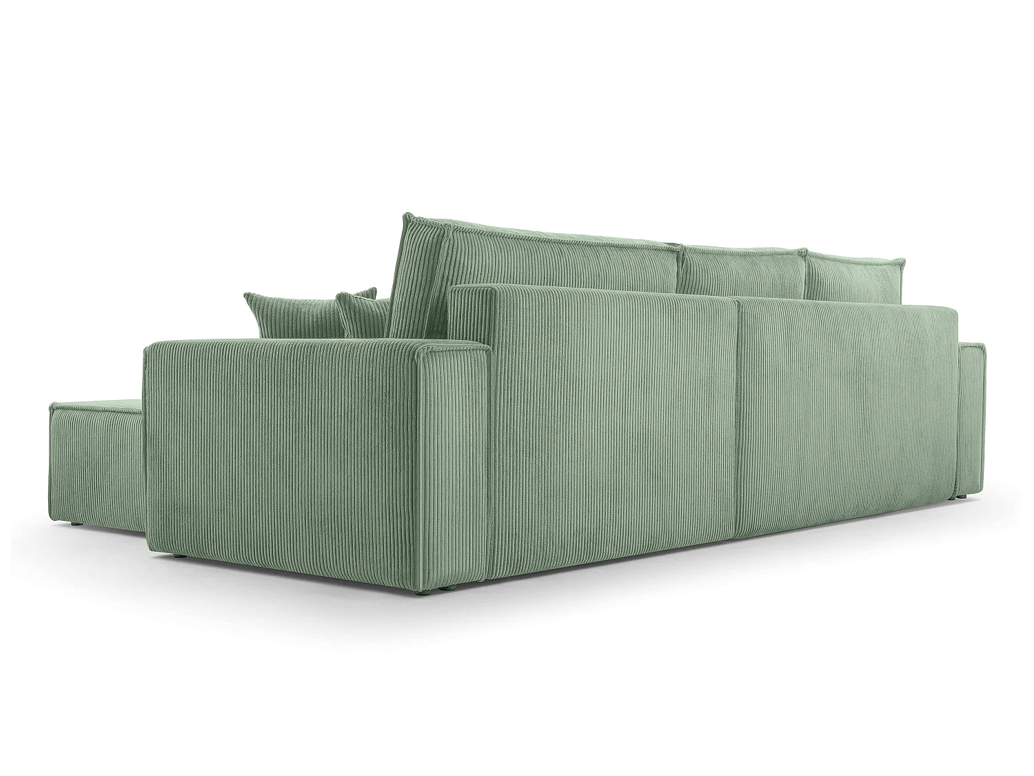 AX LIVING Cedria L hoekbank in saliegroen – 287 cm met slaapfunctie