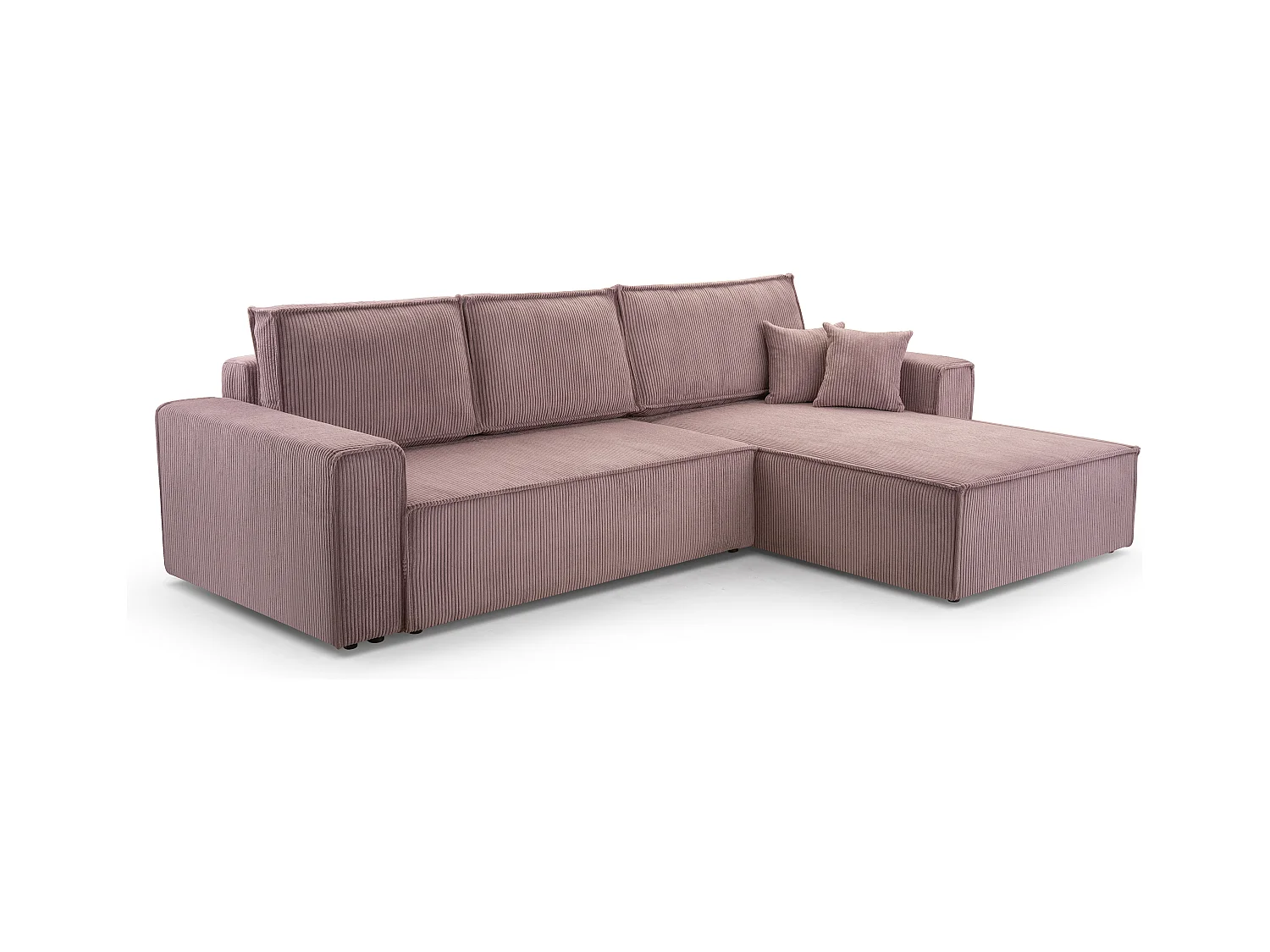 AX LIVING Cord Couch L Form – Cedria L+R Wohnlandschaft 287cm Lavendel