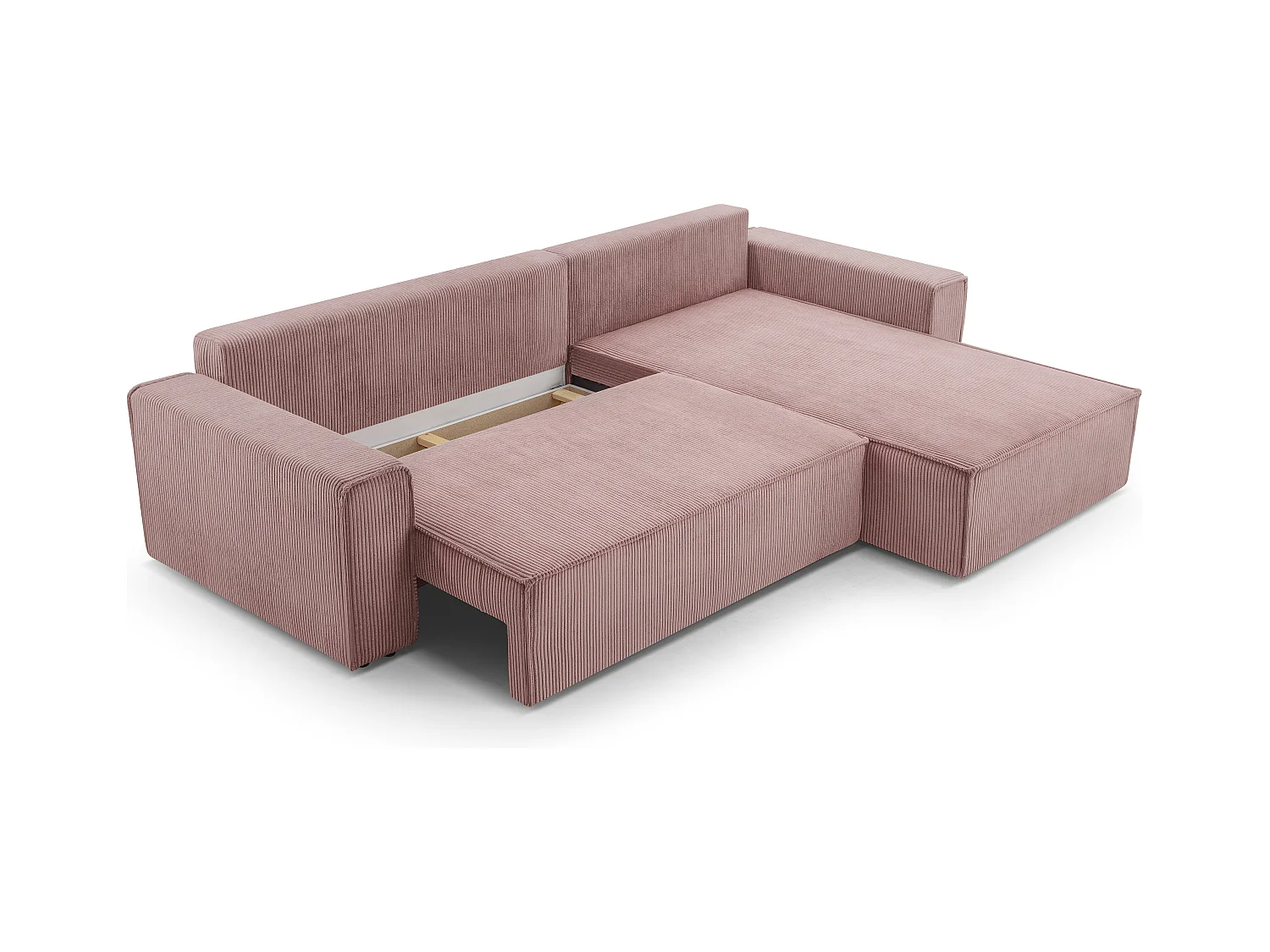 AX LIVING Cord Couch L Form – Cedria L+R Wohnlandschaft 287cm Lavendel