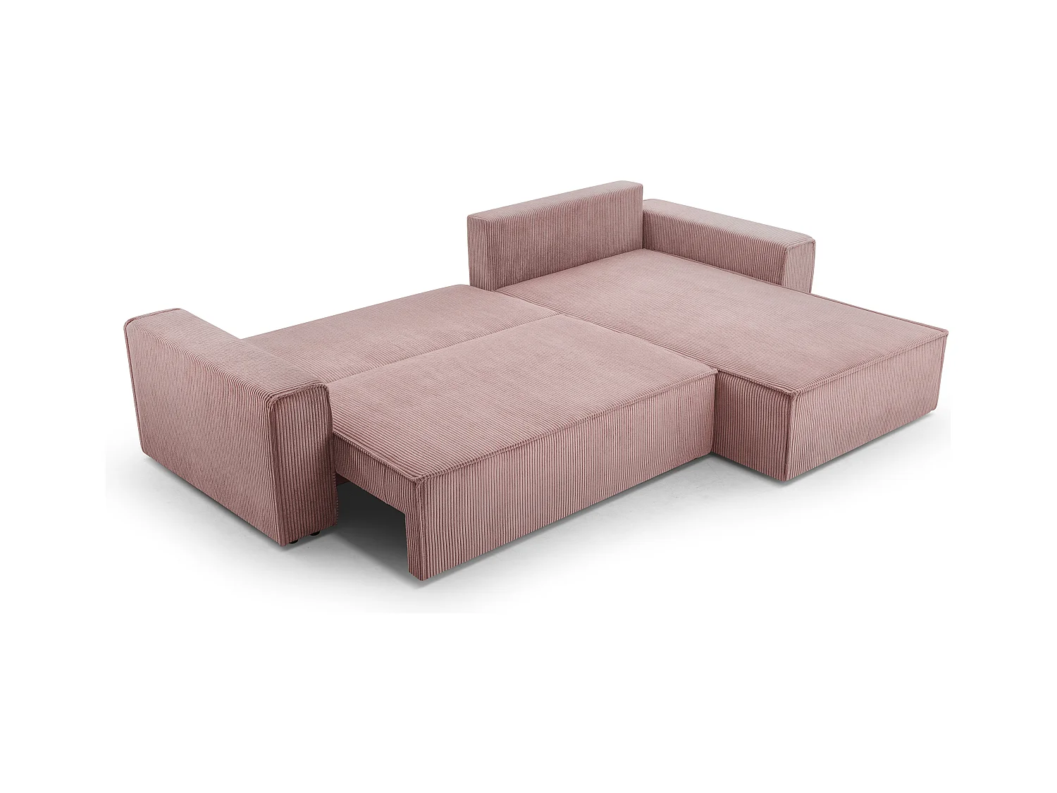 AX LIVING Cord Couch L Form – Cedria L+R Wohnlandschaft 287cm Lavendel