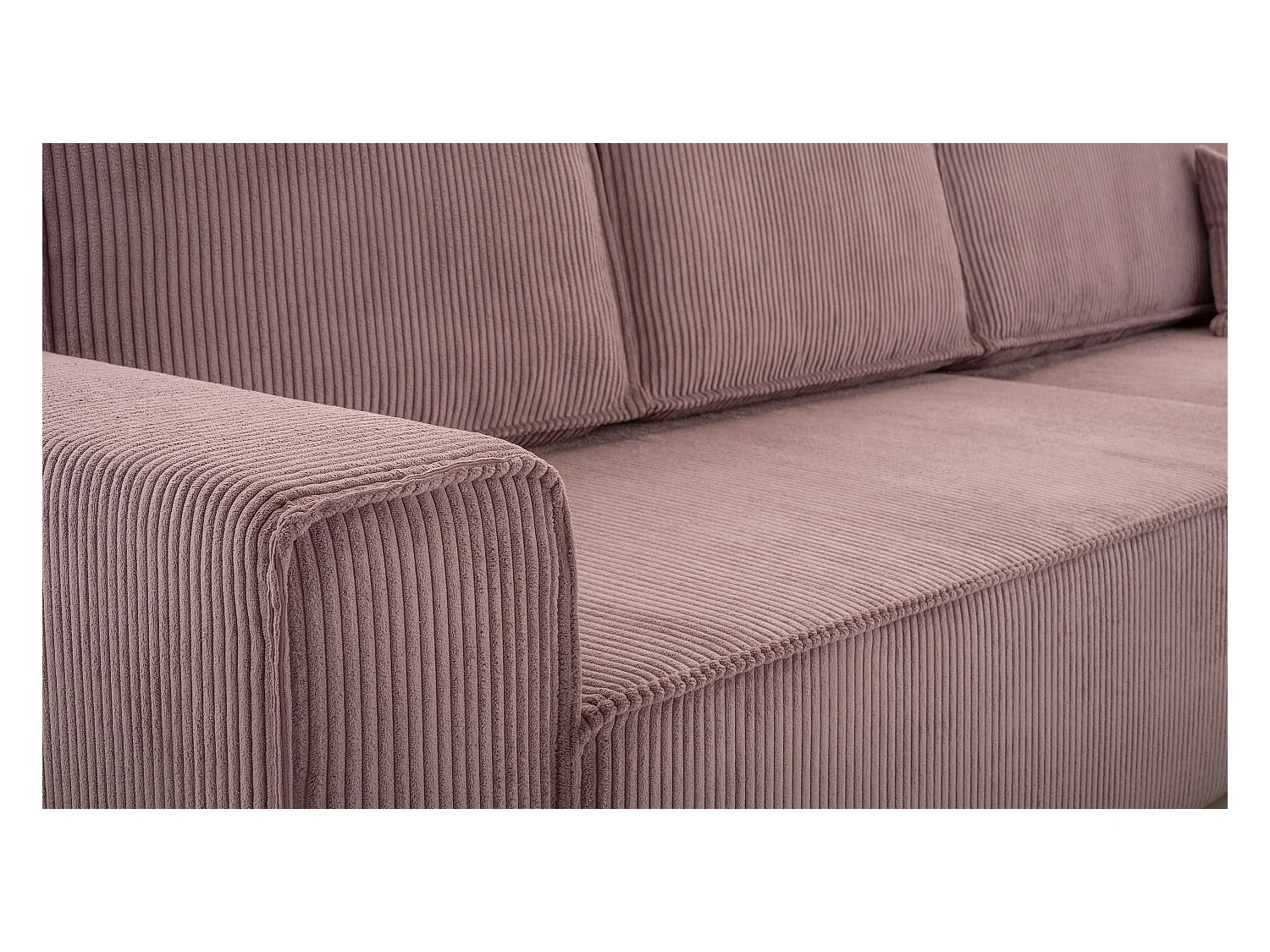 AX LIVING Cord Couch L Form – Cedria L+R Wohnlandschaft 287cm Lavendel