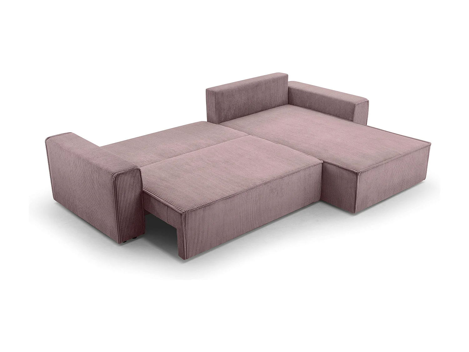 AX LIVING Cedria lavendelkleurige hoekbank – 287 cm met slaapfunctie