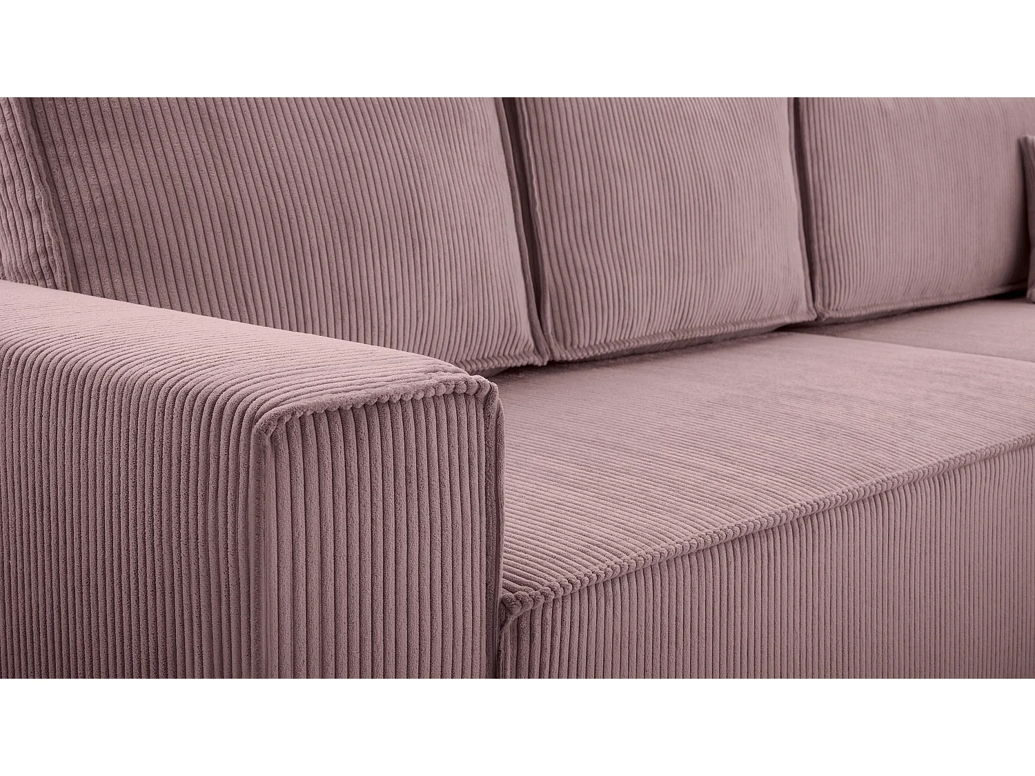 AX LIVING Cedria lavendelkleurige hoekbank – 287 cm met slaapfunctie