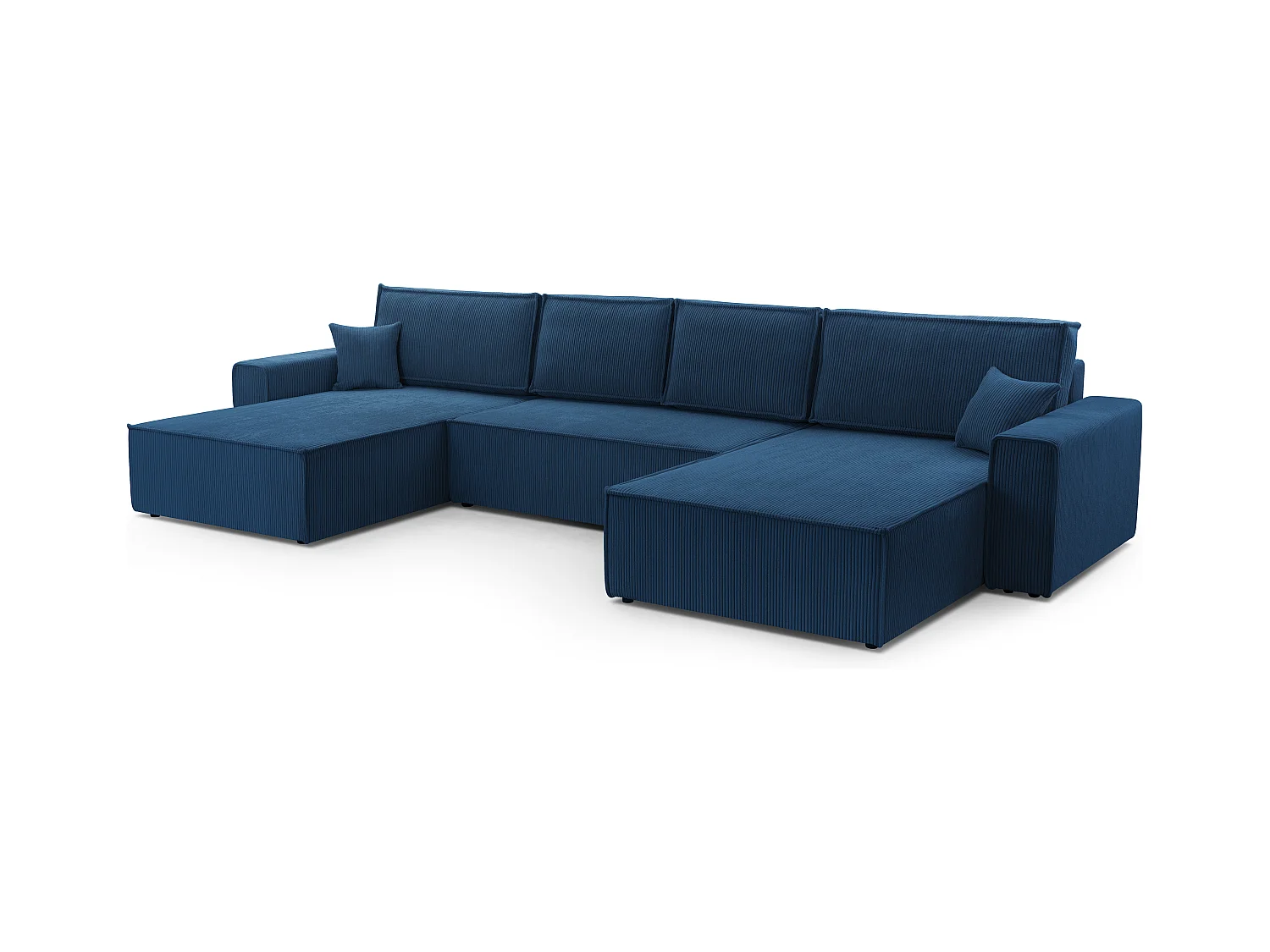 AX LIVING Canapé panoramique Cedria U – 389 cm bleu avec fonction lit