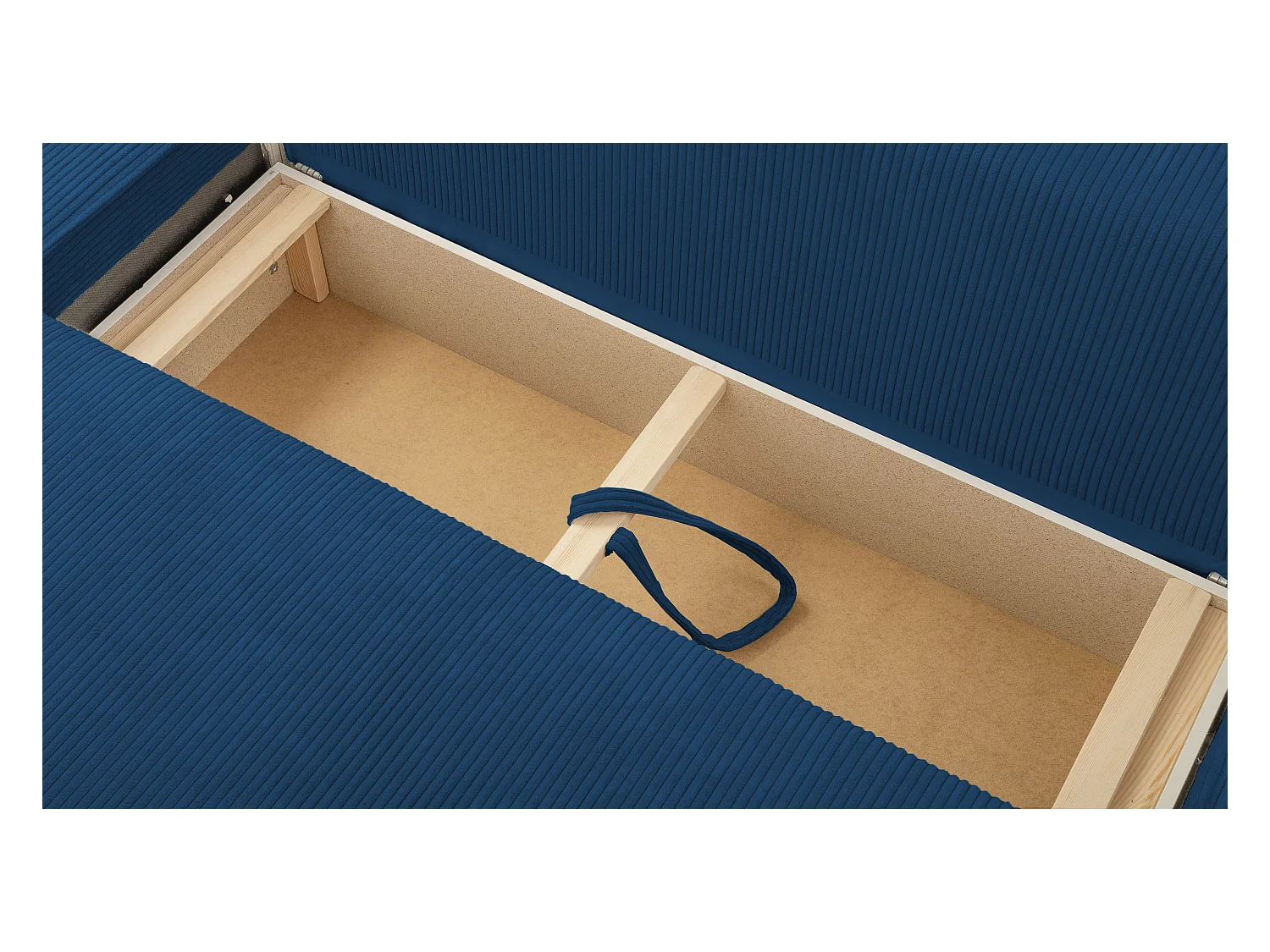 AX LIVING Canapé panoramique Cedria U – 389 cm bleu avec fonction lit