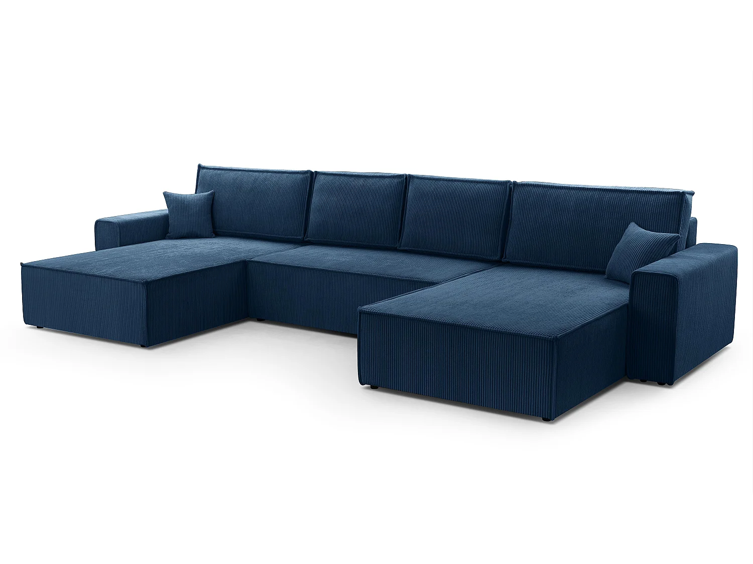 AX LIVING Cedria blauwe hoekbank U vorm – 389 cm met slaapfunctie