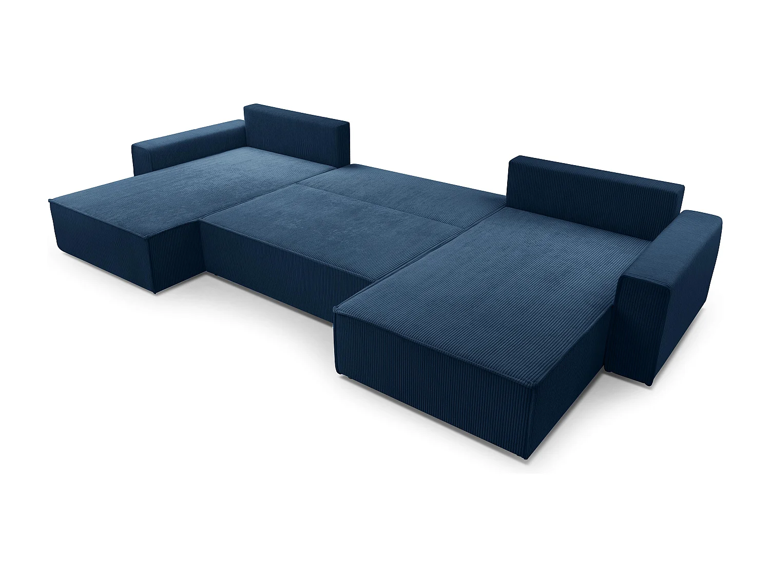 AX LIVING Cedria blauwe hoekbank U vorm – 389 cm met slaapfunctie