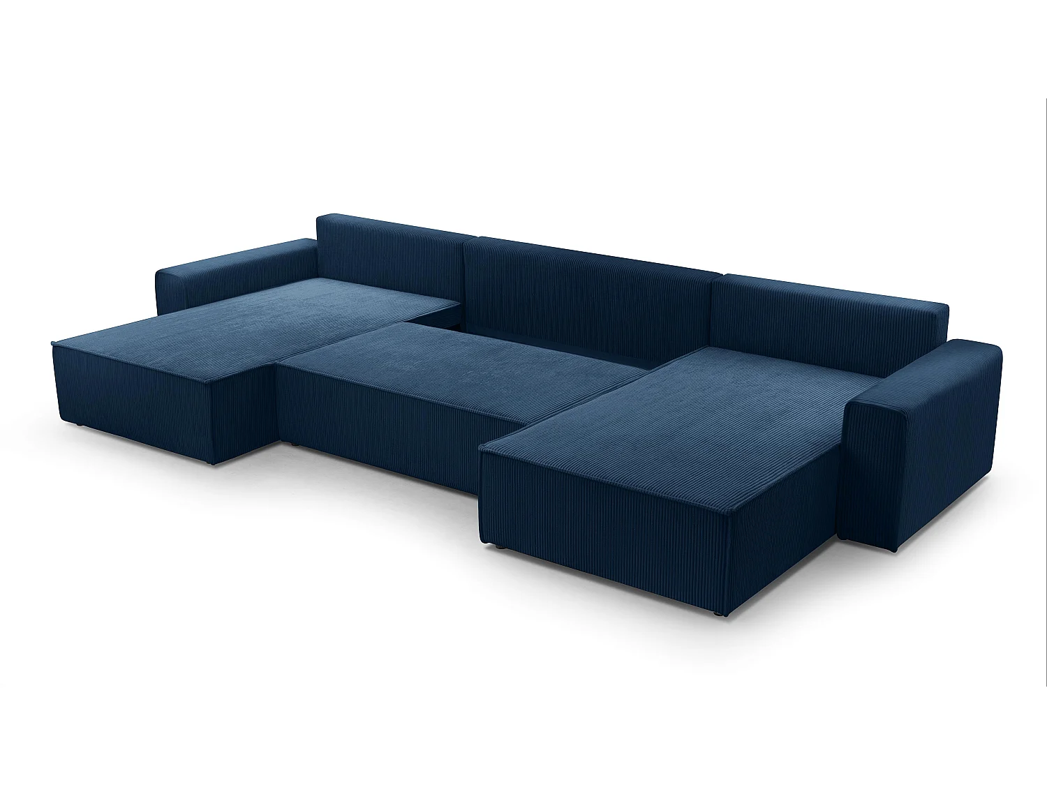 AX LIVING Canapé panoramique Cedria U – 389 cm bleu avec fonction lit