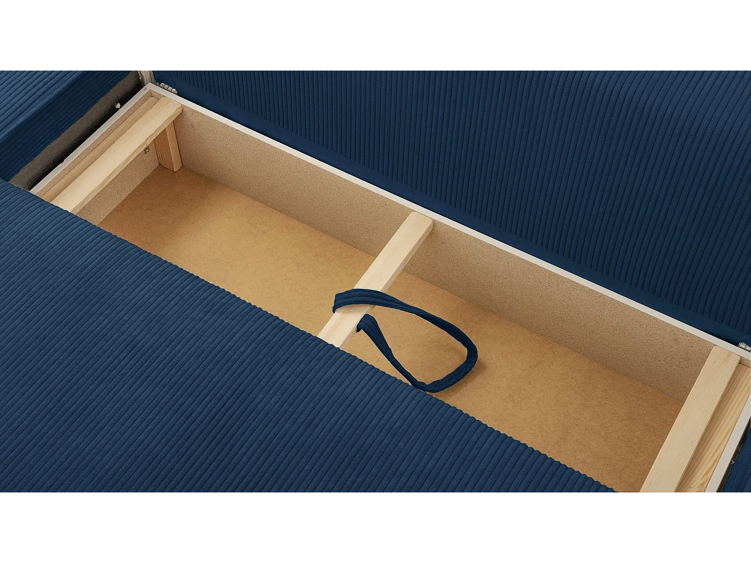 AX LIVING Canapé panoramique Cedria U – 389 cm bleu avec fonction lit