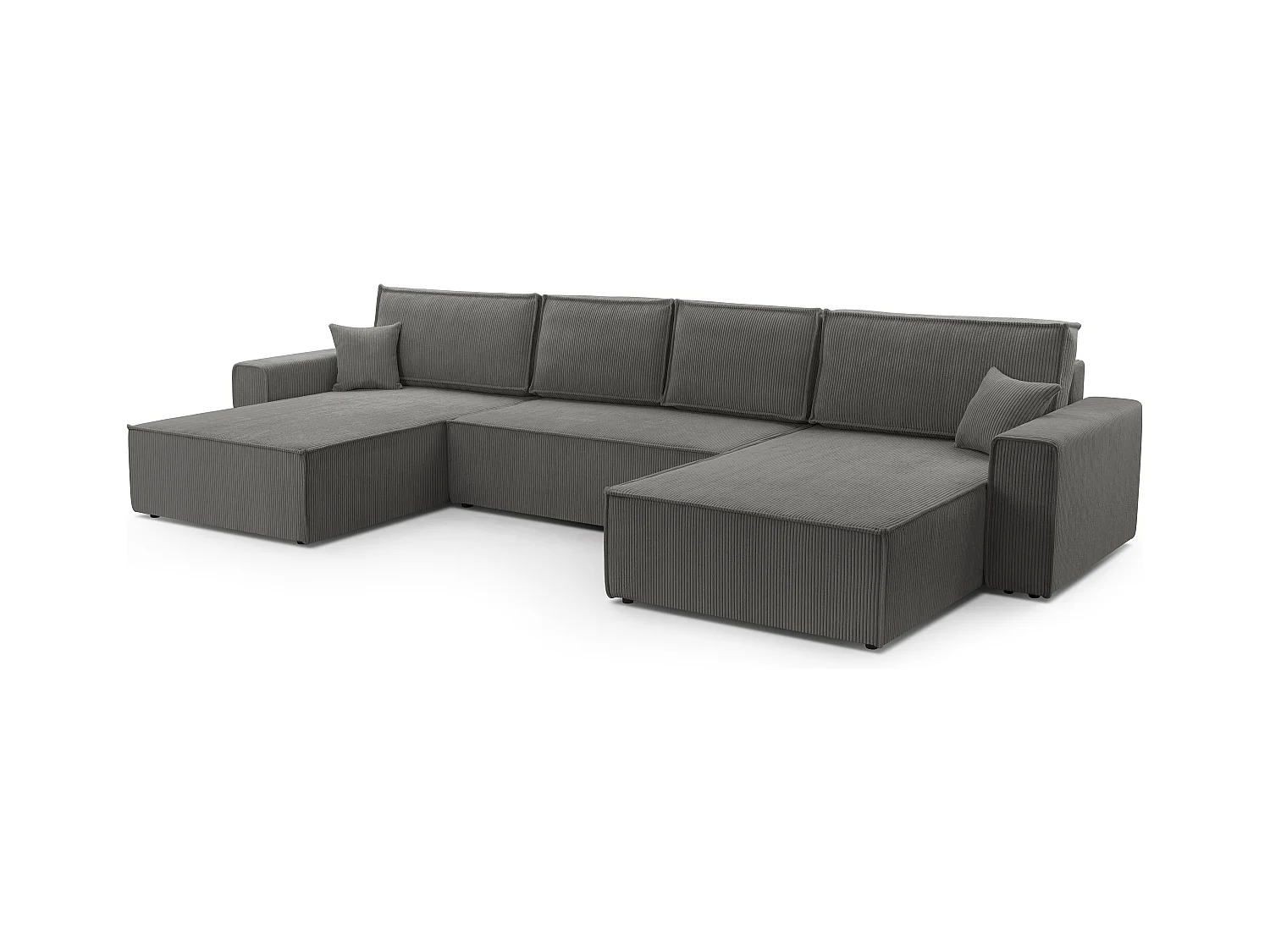 AX LIVING Grau Sofa U Form mit Schlaffunktion Cedria U Wohnlandschaft