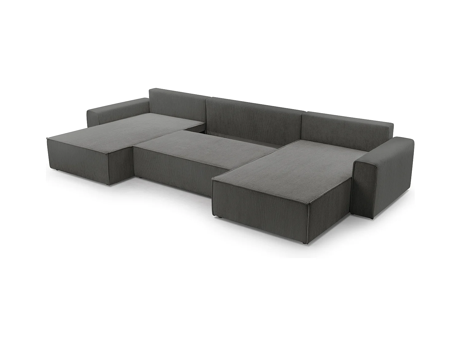 AX LIVING Grau Sofa U Form mit Schlaffunktion Cedria U Wohnlandschaft