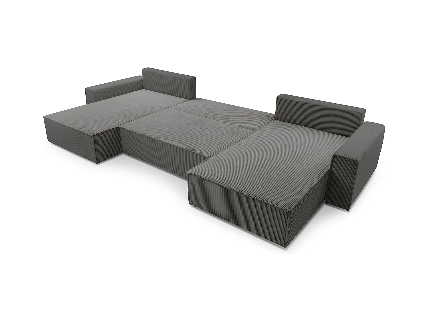 AX LIVING Grau Sofa U Form mit Schlaffunktion Cedria U Wohnlandschaft