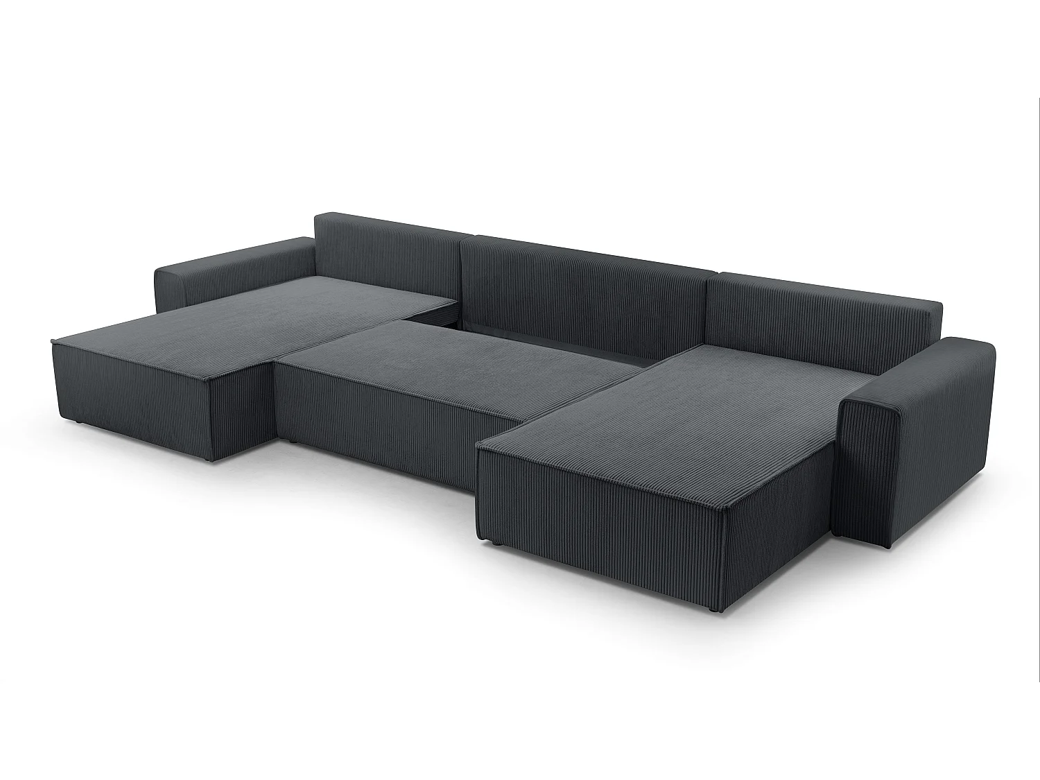 AX LIVING Cedria grijze hoekbank U vorm – 389 cm met slaapfunctie