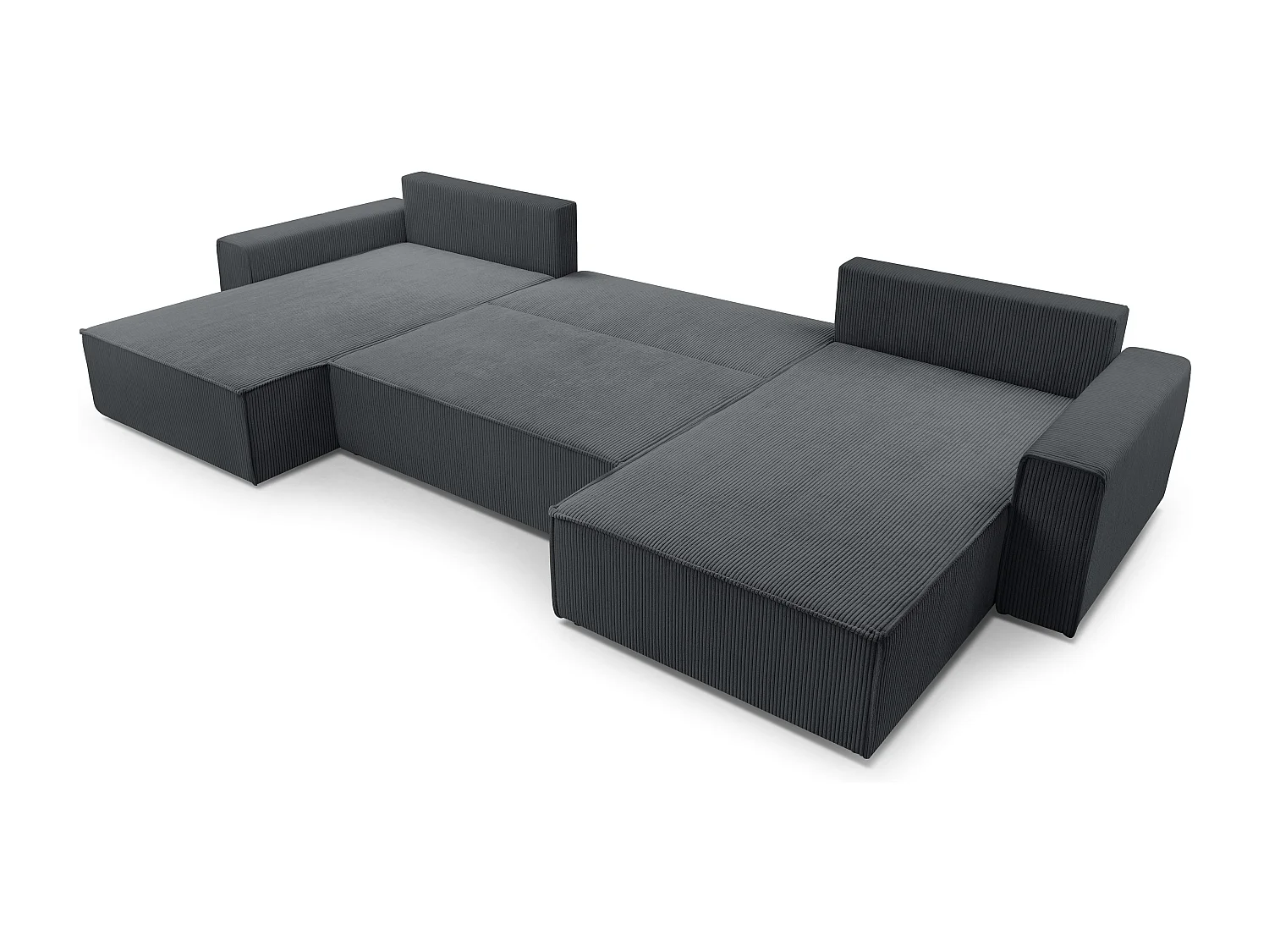 AX LIVING Cedria grijze hoekbank U vorm – 389 cm met slaapfunctie