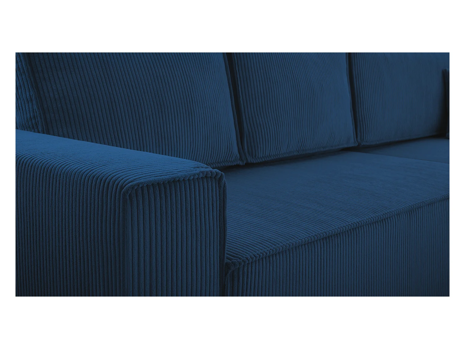 AX LIVING Cedria blauwe hoekbank – 287 cm slaapfunctie en opbergruimte