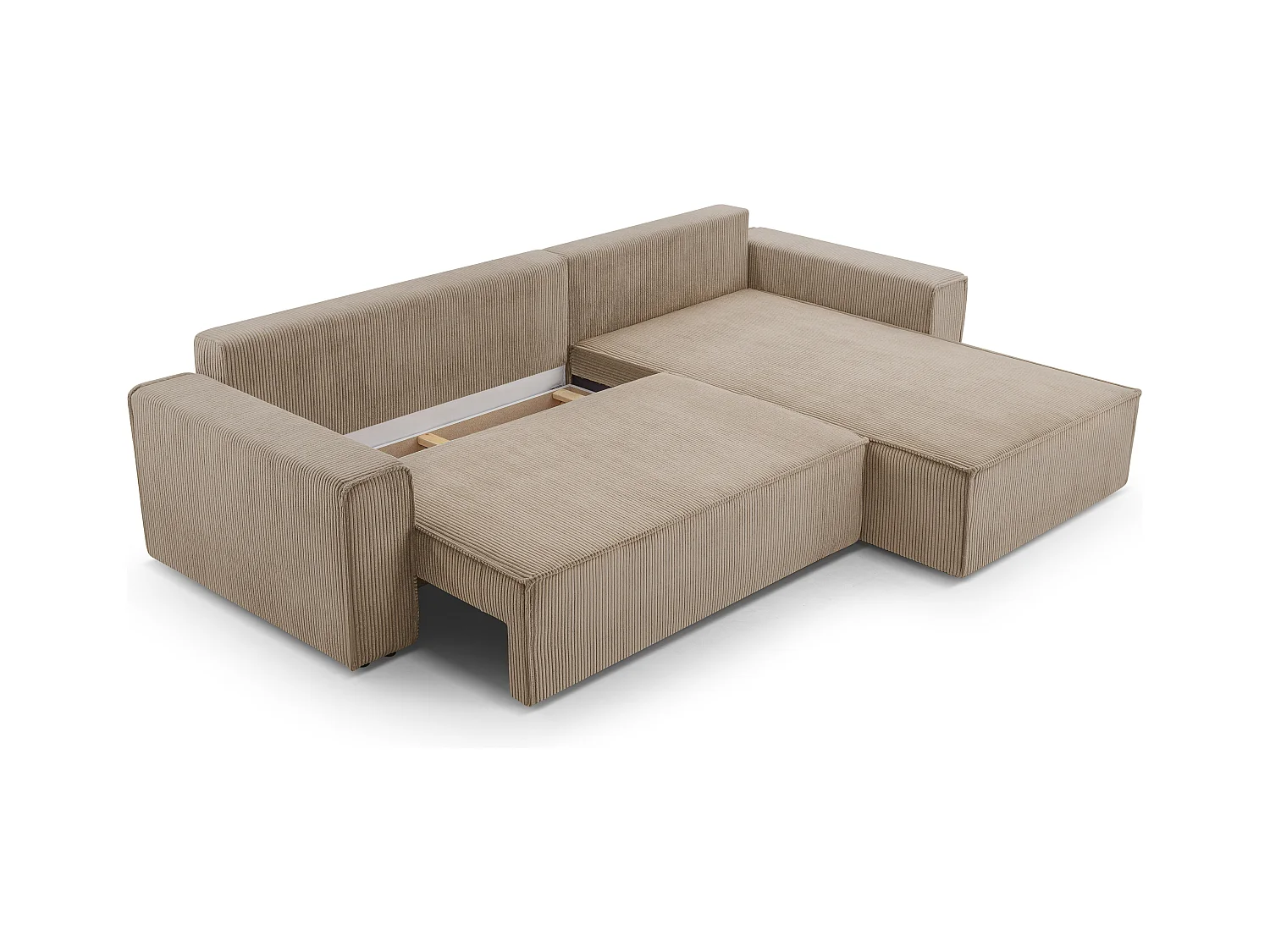 AX LIVING Cedria beige hoekbank in L-vorm – 287 cm met slaapfunctie