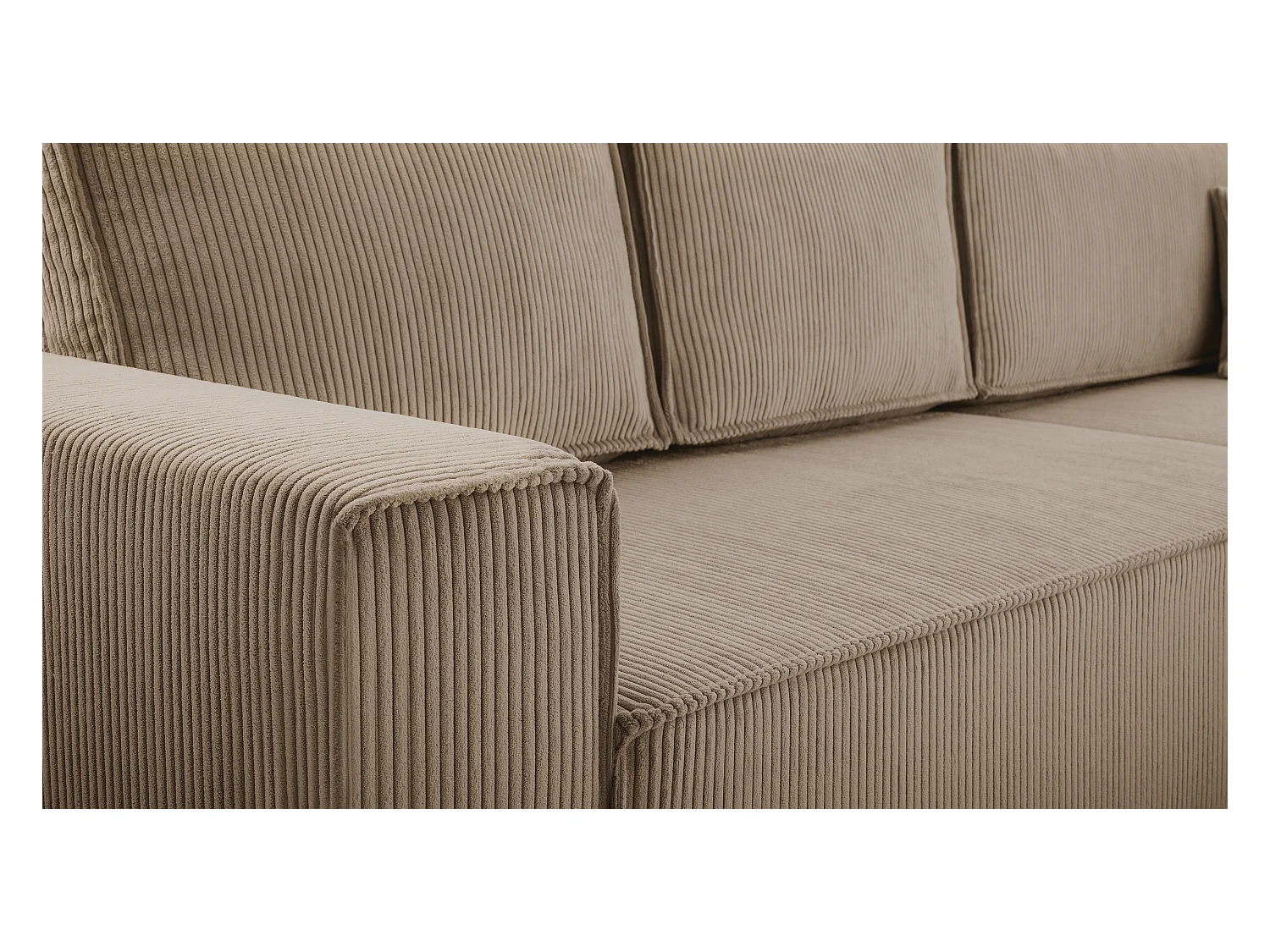 AX LIVING Cedria beige hoekbank in L-vorm – 287 cm met slaapfunctie