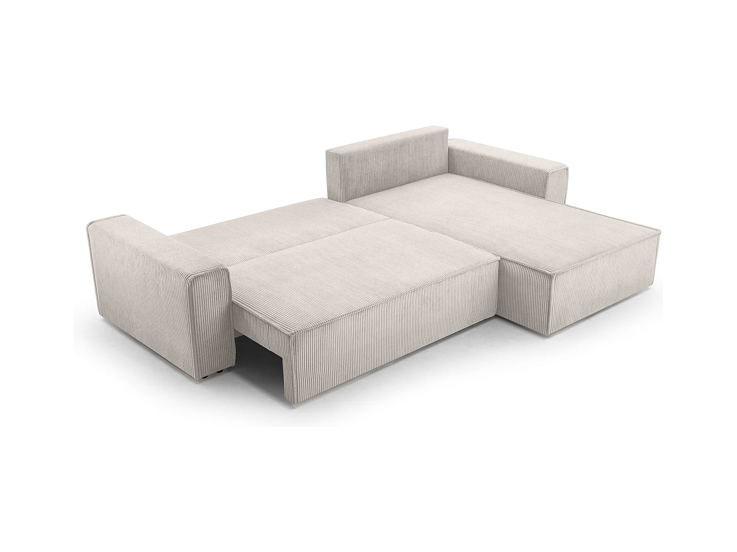AX LIVING Cord Couch L Form – Cedria Wohnlandschaft 287 cm Zartweiß