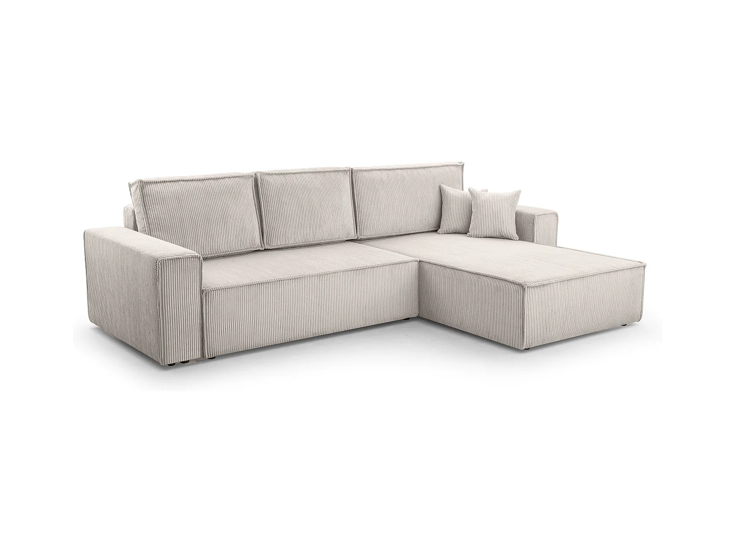 AX LIVING Cord Couch L Form – Cedria Wohnlandschaft 287 cm Zartweiß