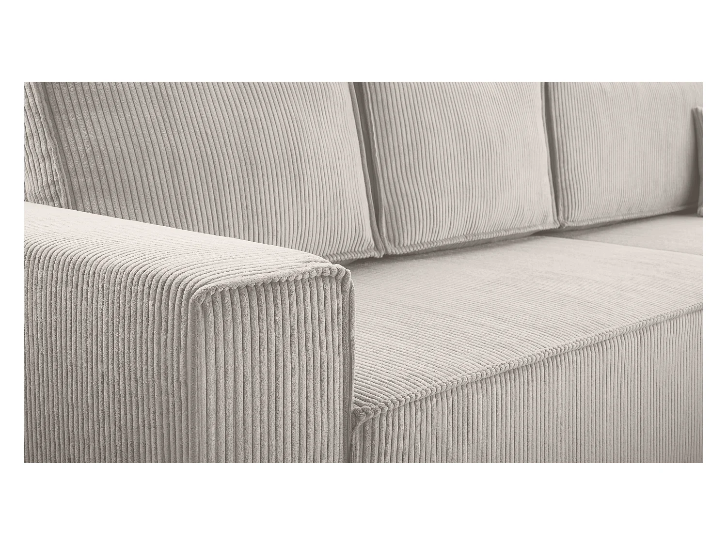 AX LIVING Cord Couch L Form – Cedria Wohnlandschaft 287 cm Zartweiß