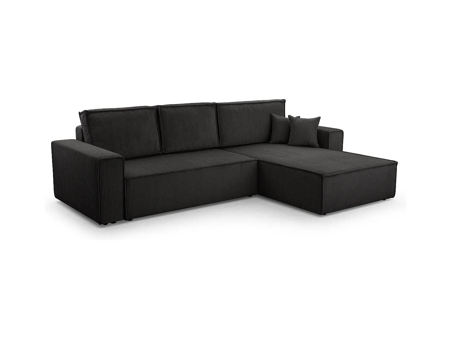 AX LIVING Dunkelgrau Cord Couch L Form – Cedria Wohnlandschaft 287cm