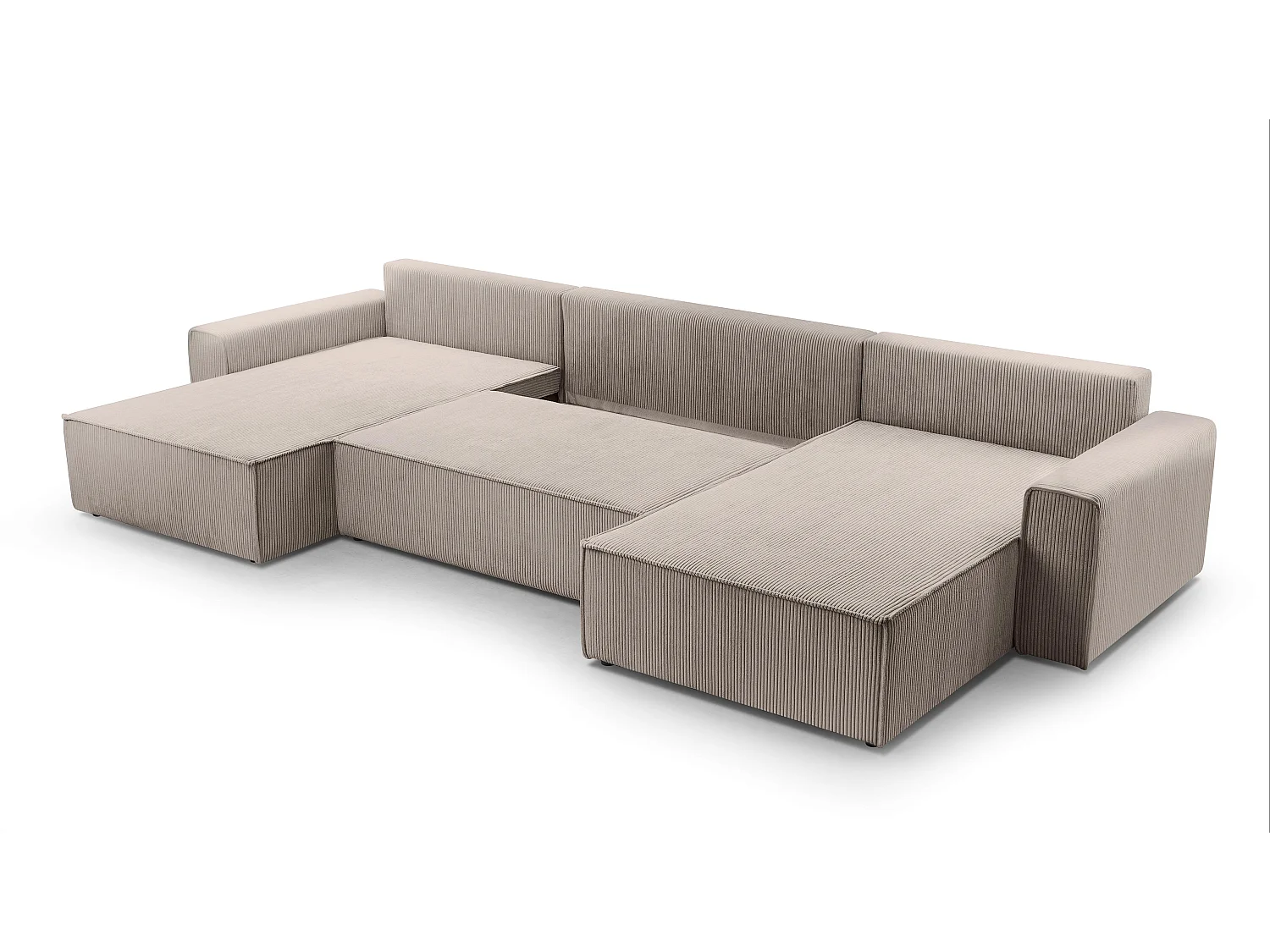 AX LIVING Canapé panoramique Cedria U – 389 cm beige avec fonction lit