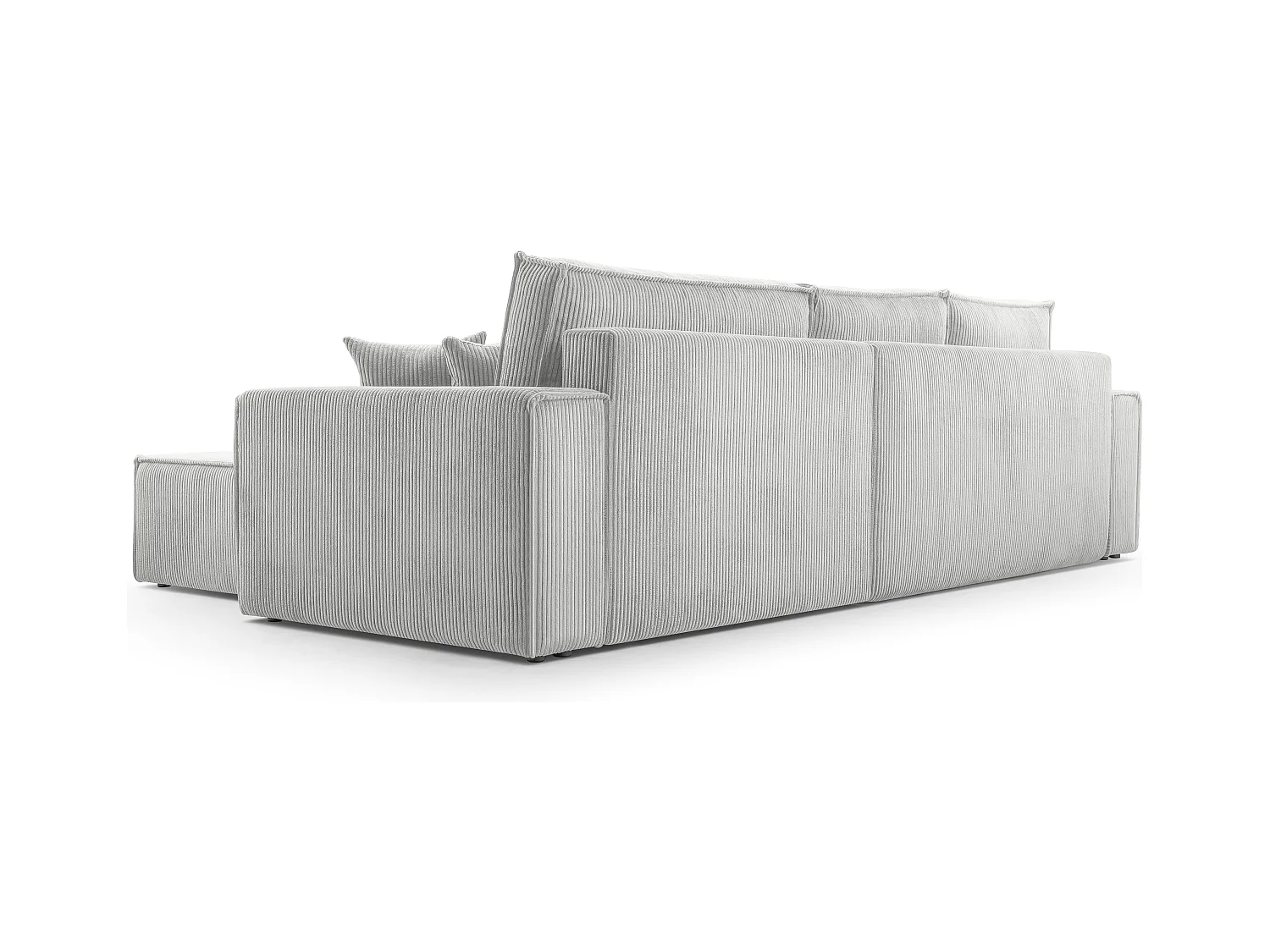 AX LIVING Cord Couch L Form – Cedria L+R Wohnlandschaft 287cm Hellgrau
