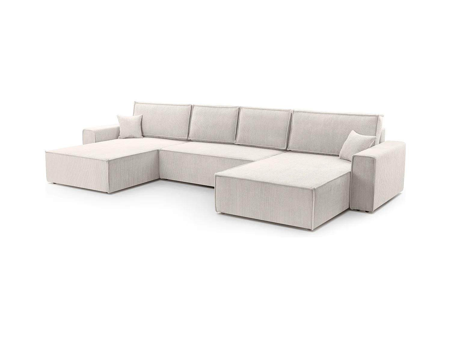 AX LIVING Weiß Sofa U mit Schlaffunktion Cedria U Wohnlandschaft 389