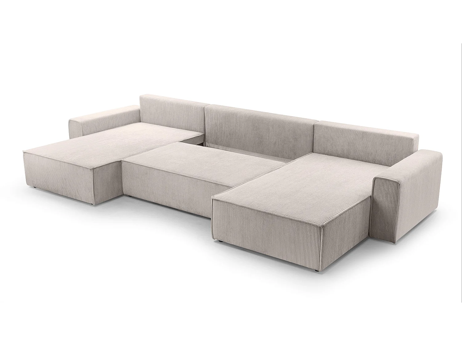 AX LIVING Cedria witte hoekbank U vorm – 389 cm met slaapfunctie