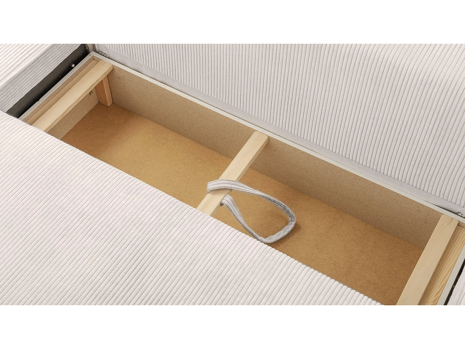 AX LIVING Cedria witte hoekbank U vorm – 389 cm met slaapfunctie