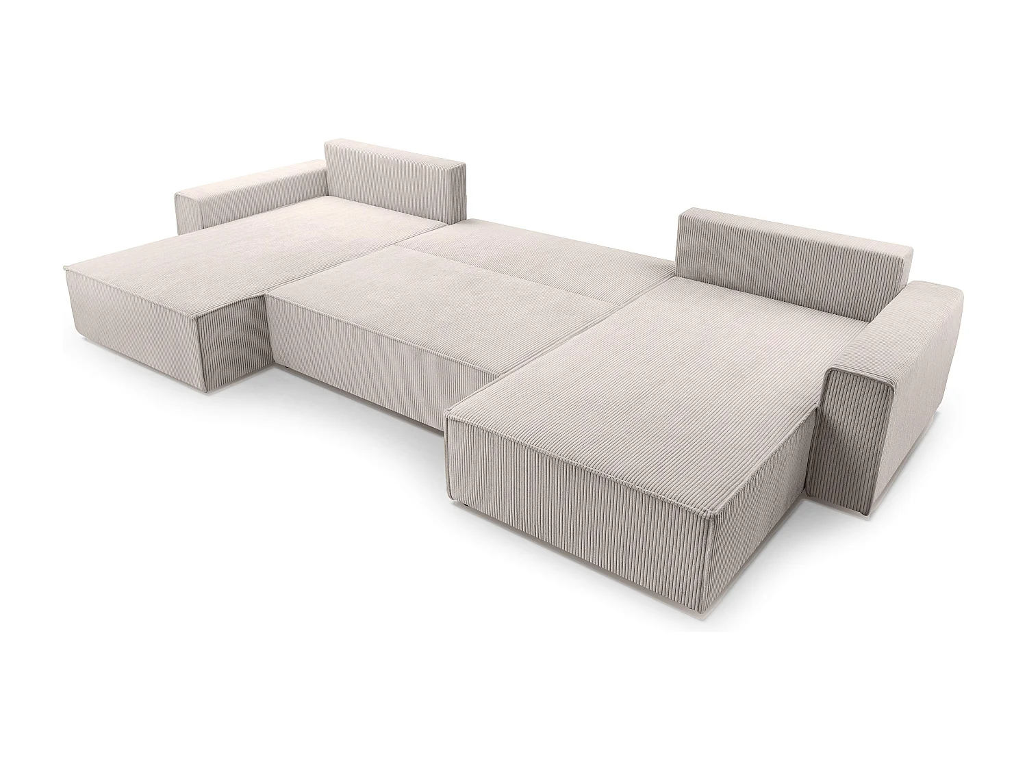 AX LIVING Canapé panoramique Cedria U – 389 cm blanc avec fonction lit