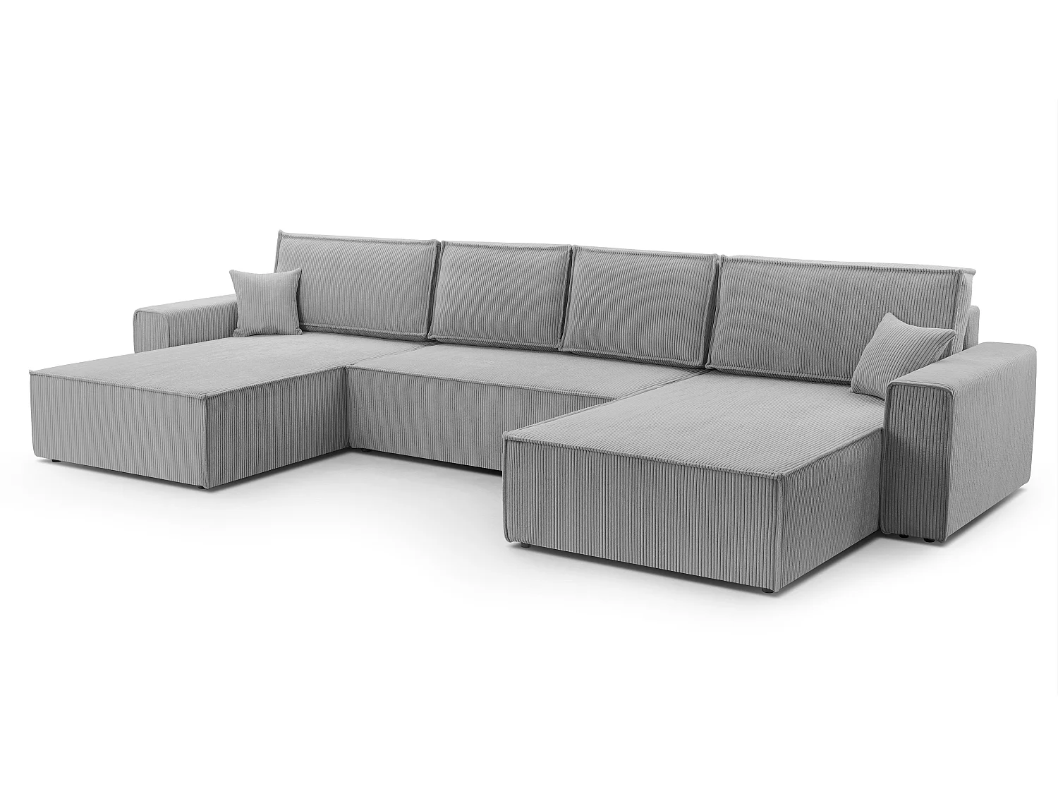 AX LIVING Hellgrau Sofa U Form mit Schlaffunktion – Cedria U 389cm