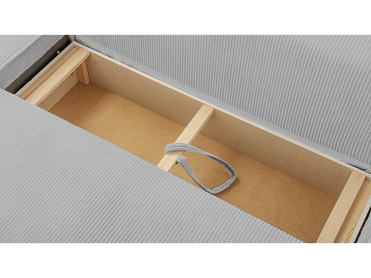 AX LIVING Canapé panoramique Cedria U 389 gris clair avec fonction lit