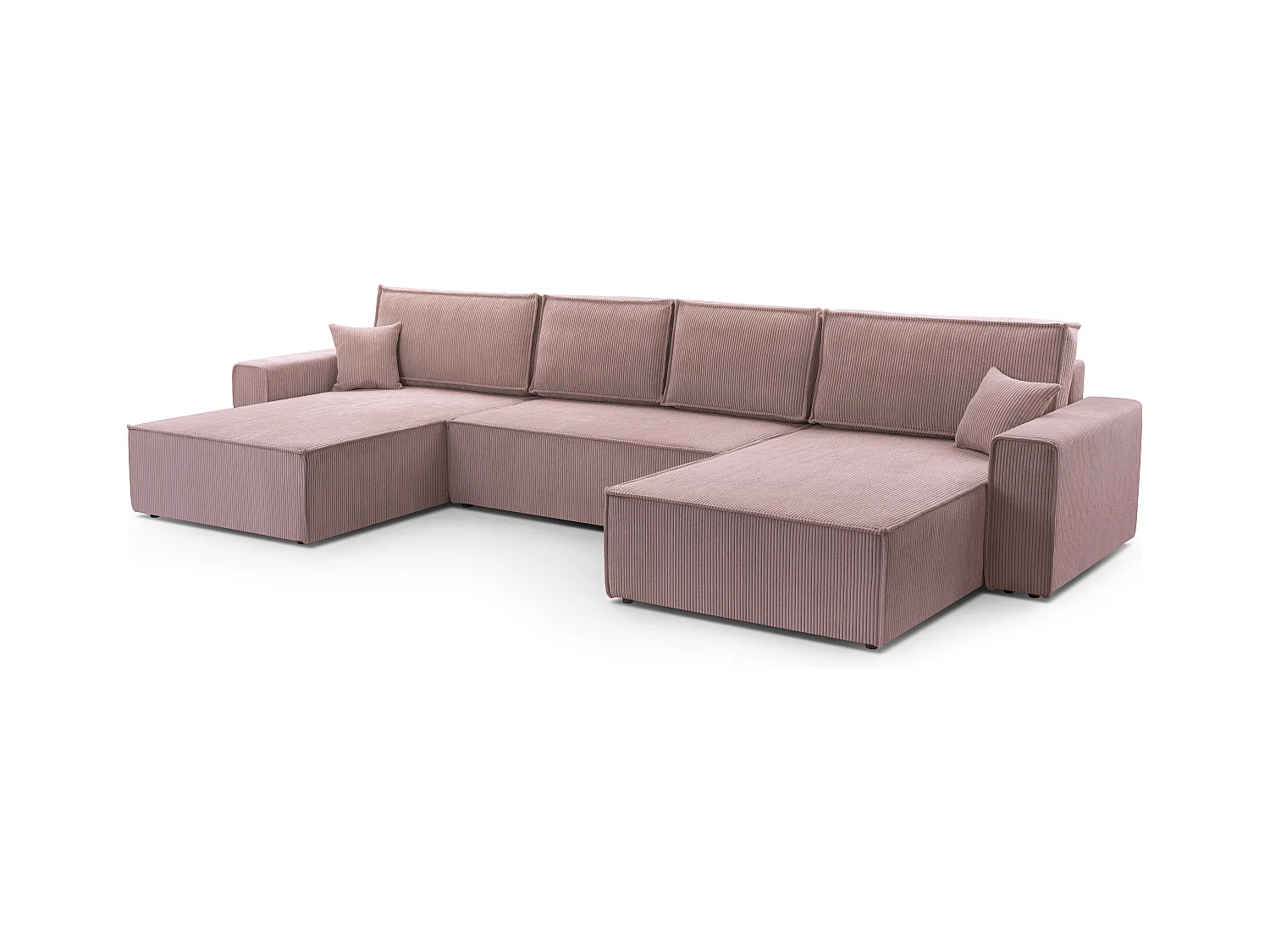 AX LIVING Canapé panoramique Cedria U 389 cm lavande avec fonction lit