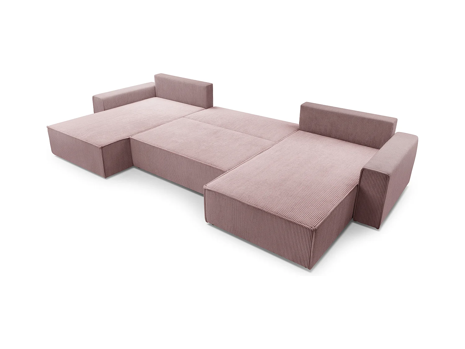 AX LIVING Canapé panoramique Cedria U 389 cm lavande avec fonction lit